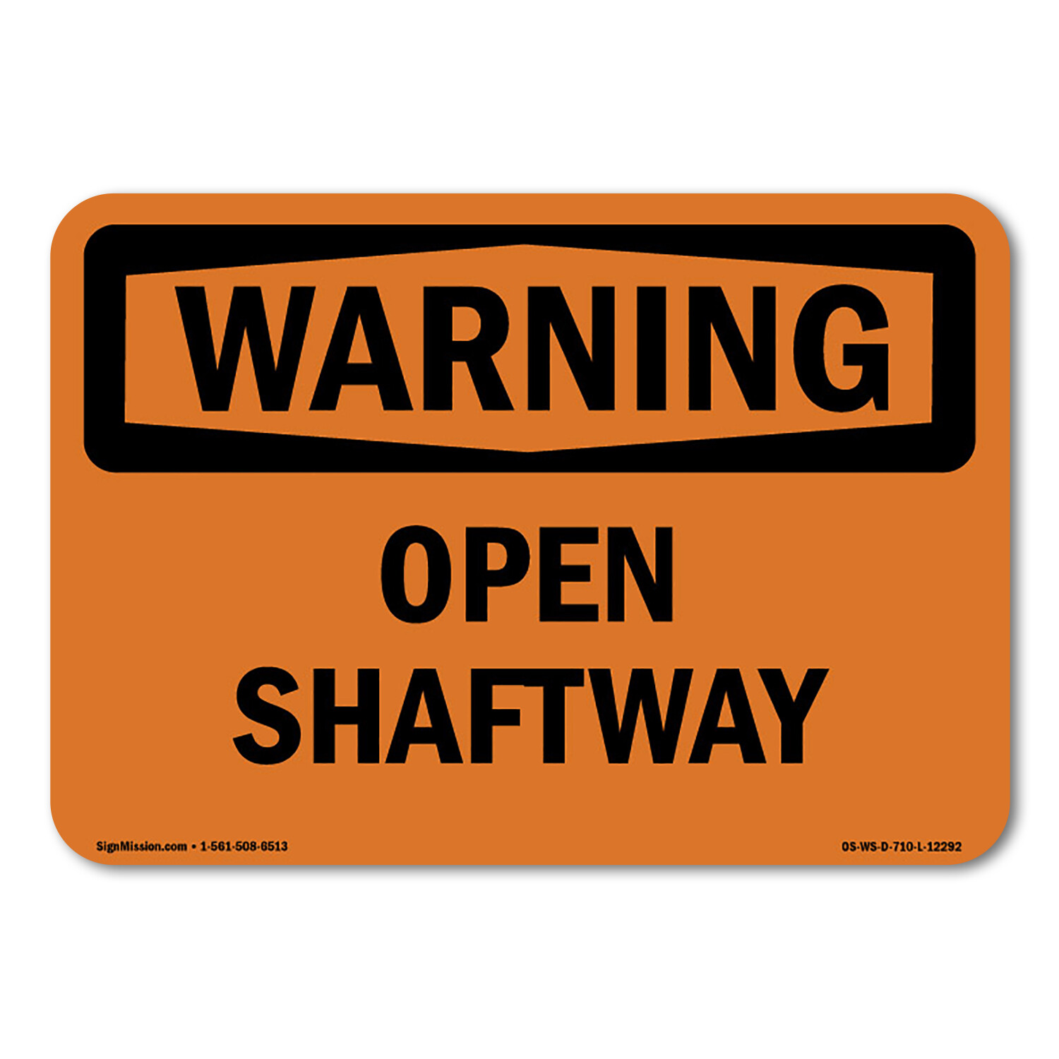 Open Shaftway ANSI Warning Sign Metal Plastic Decal