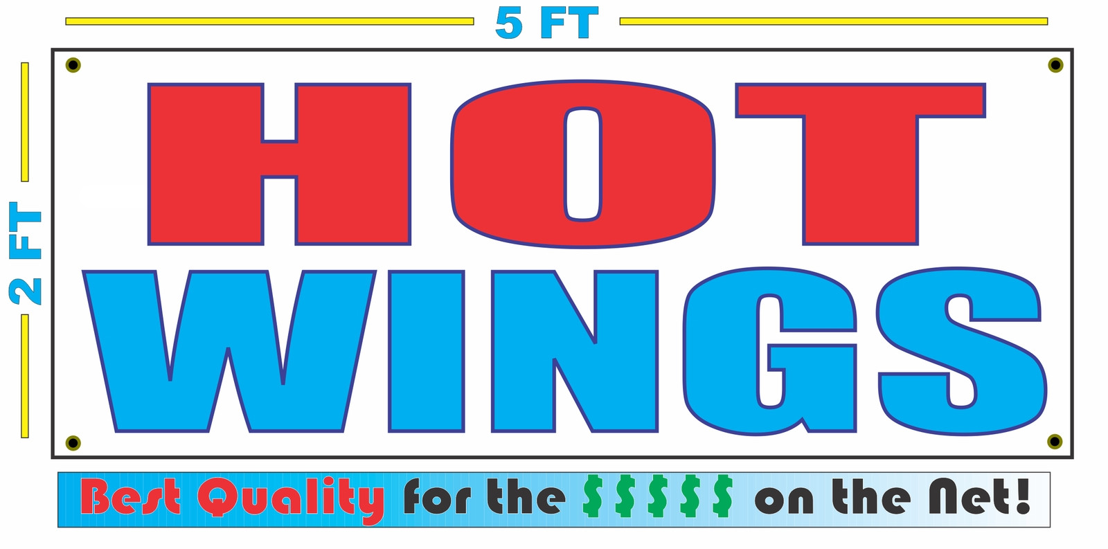 HOT WINGS Banner Sign NEW Larger Size Best Quality for the $$$$$ RWB