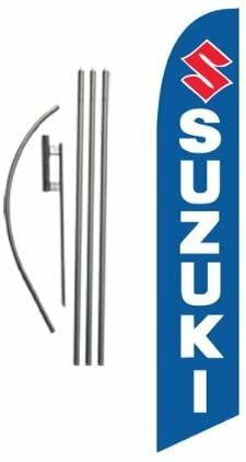 Custom Suzuki 15ft Feather Banner Swooper Flag Kit – INCLUDES 15FT POLE KIT…