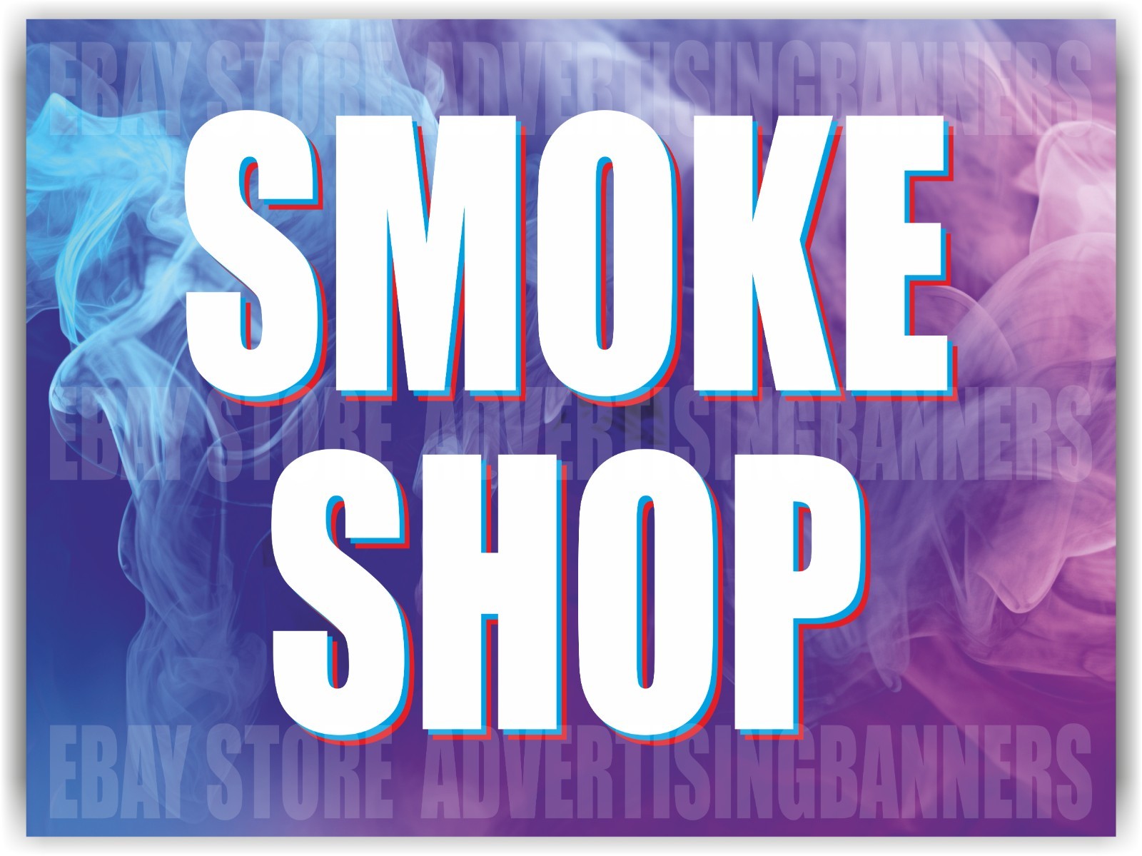 SMOKE SHOP Yard Sign with H-Stakes Vape Tobacco Cigarette CIGAR BAR