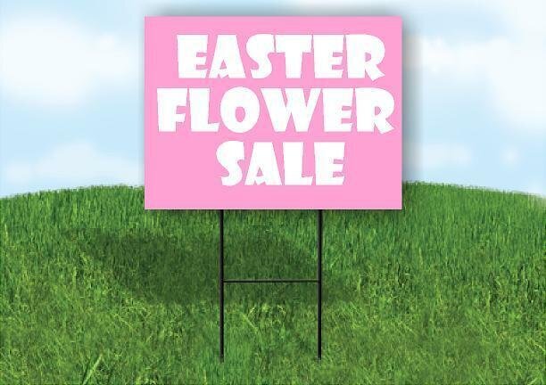 EASTER FLOWER SALE Plastic Yard Sign ROAD SIGN with Stand