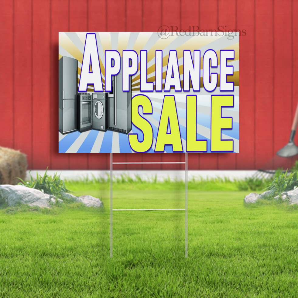 Appliance Sale Vinyl Yard Sign Fridge Oven Home Appliance Stores Advertising