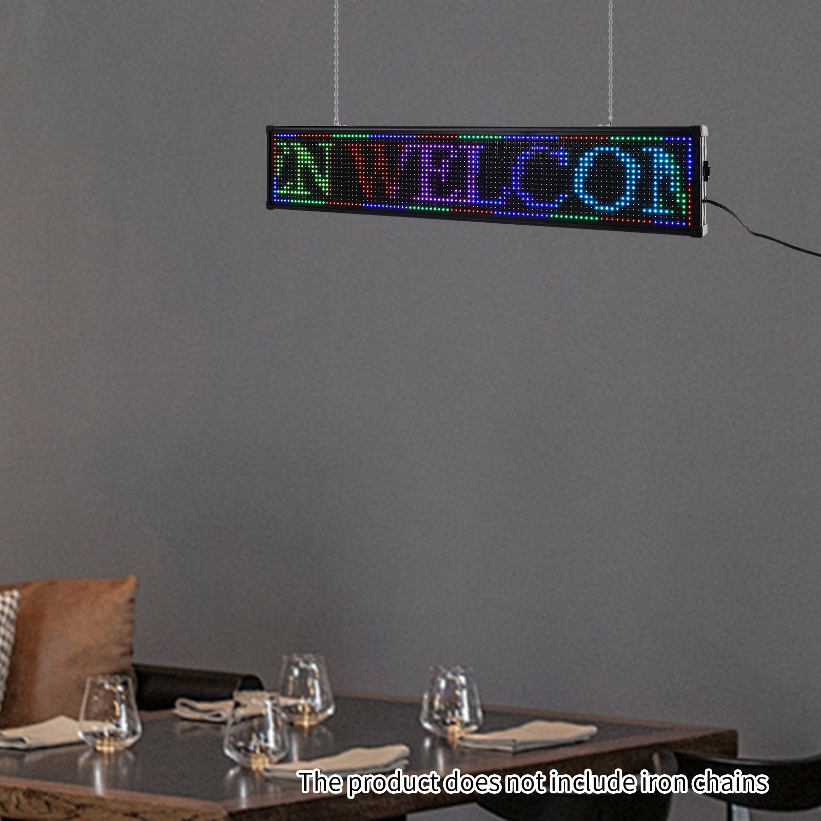 39.4×7.5″ LED Scrolling Sign Programble Digital Advertising 7Color Display Board