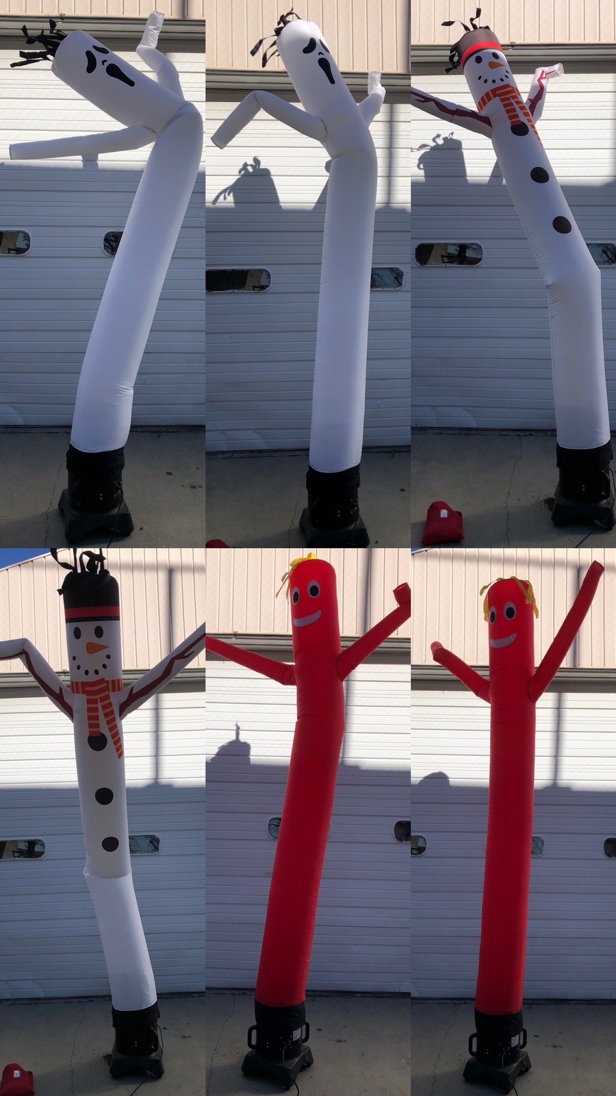 Air Sky Puppet Dancing 1/2HP Blower w/3 Dancer 10′ Red & Yellow/Snowman/Ghost