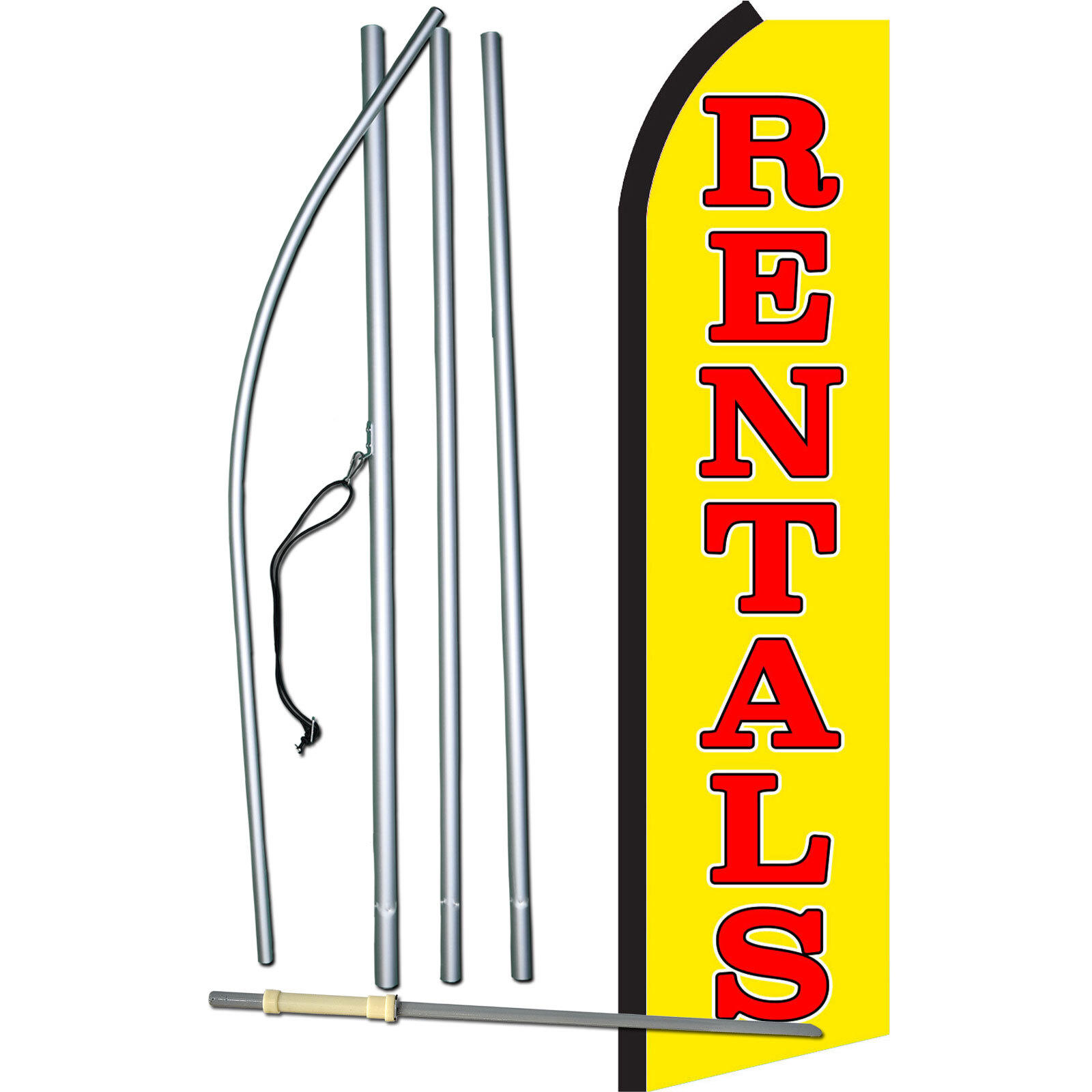 Rentals Yel/ Red Complete Swooper Flag Bundle