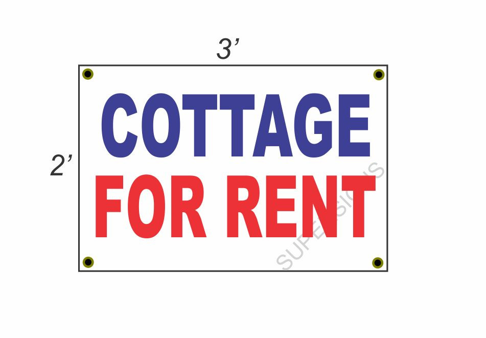 2×3 COTTAGE FOR RENT Red White & Blue Banner Sign NEW Discount Size & Price
