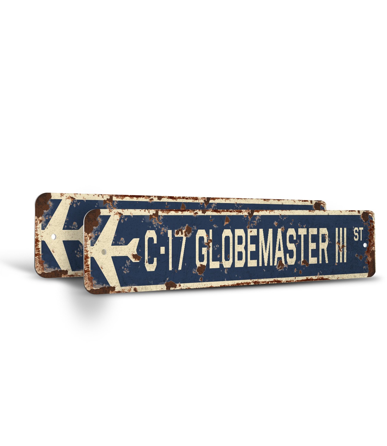 C-17 Globemaster III Vintage Style Street Sign Air Force Aircraft Military Pilot