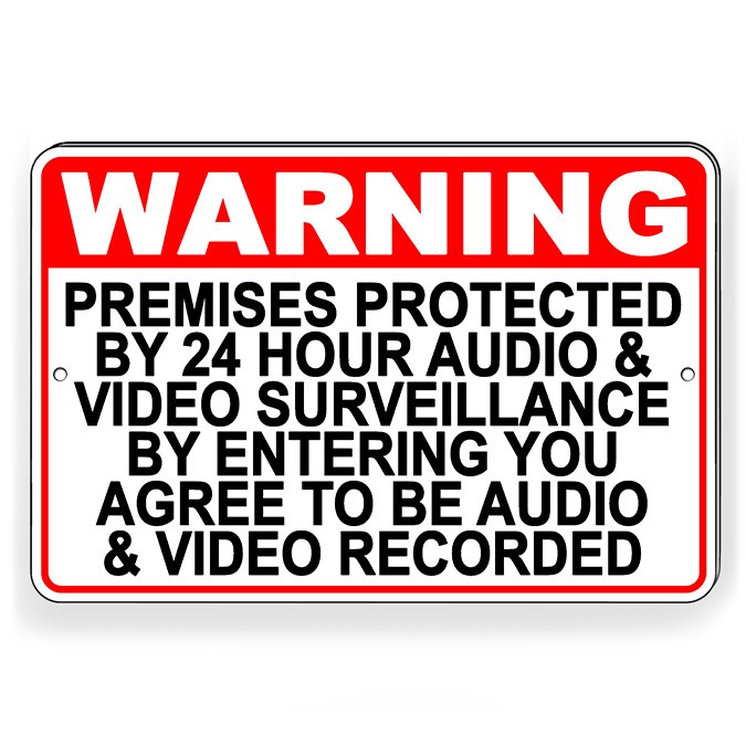 Protected By Recorded Audio & Video Surveillance Metal Sign 3 SIZES warning S049
