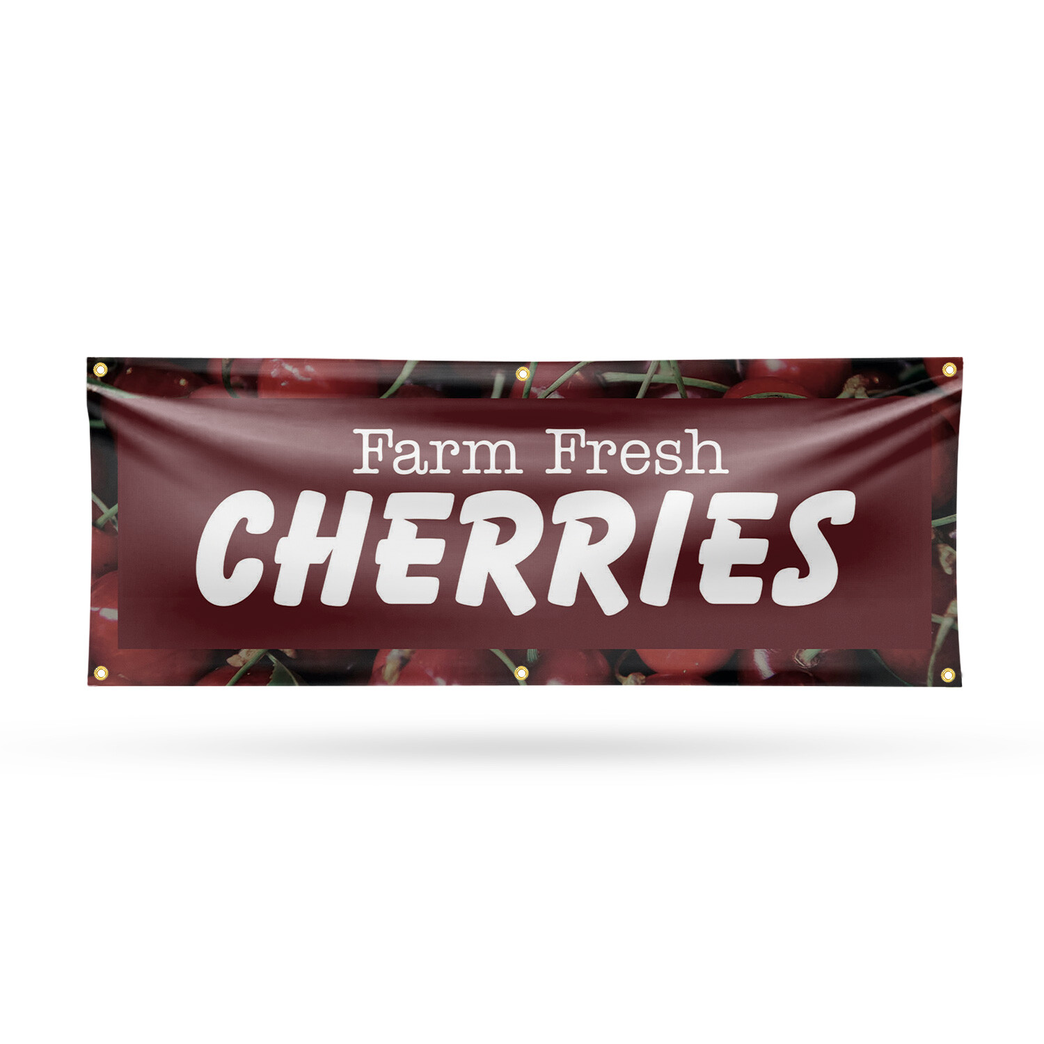 Farm Fresh Cherries Vinyl Banner Sign with Metal Grommets Heavy-Duty