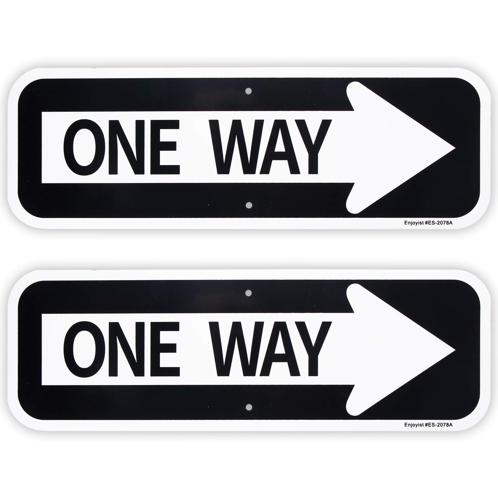 2-Pack Large One Way with Right Arrow Sign 18″x 6″ .04″ Aluminum Reflective Sign