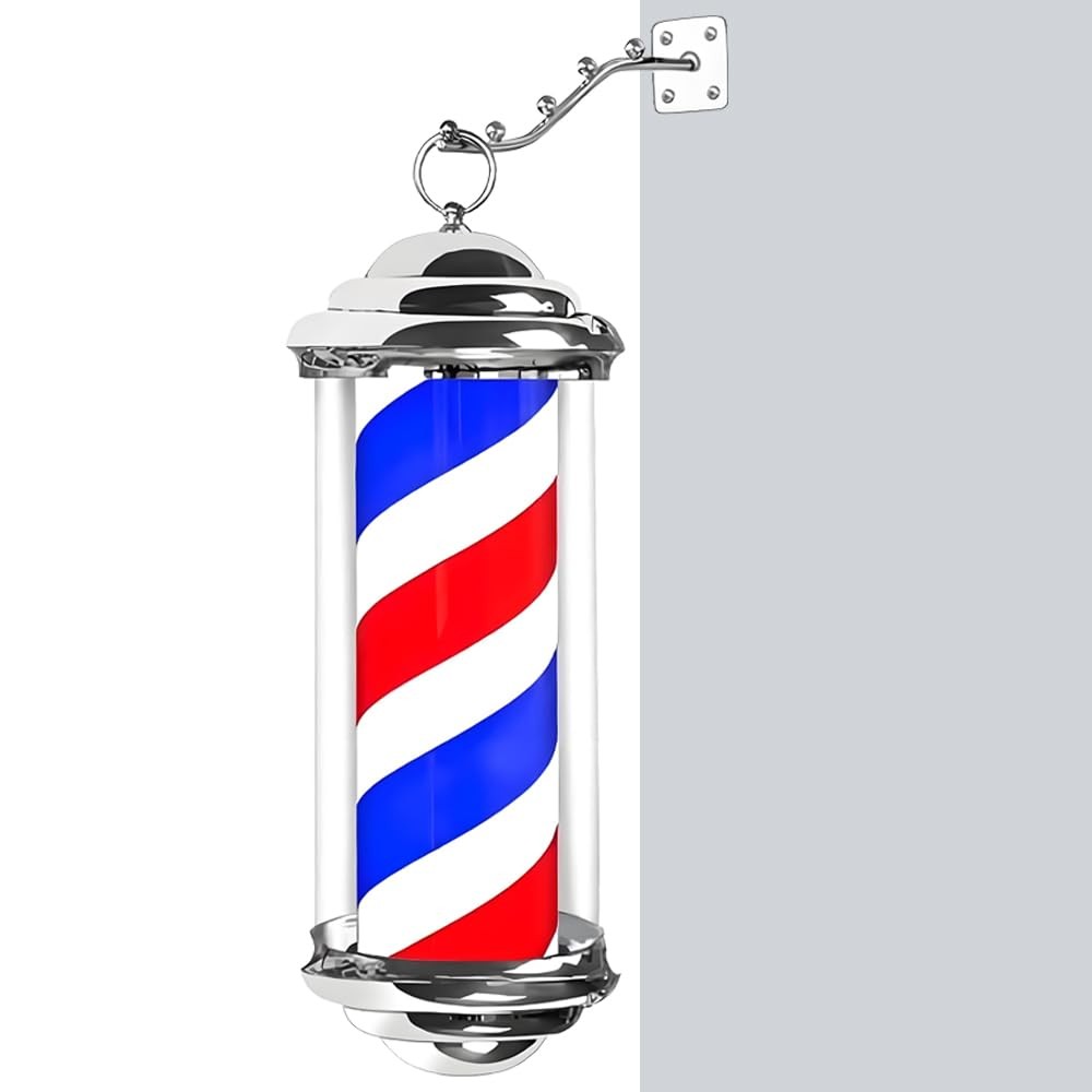 15” Barber Pole Light, Barber Pole Light Silver