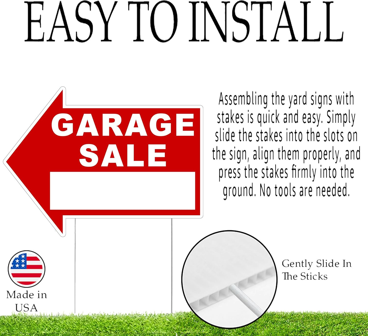 Large Huge Garage Sale Yard Sale Arrows Yard Sign Double Sided with Stake Large