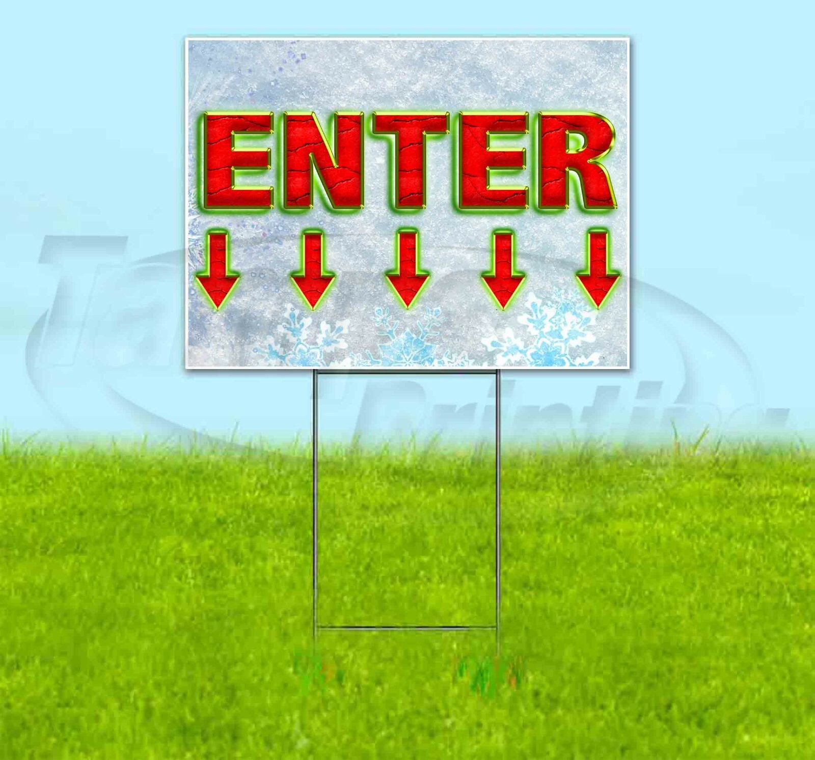 ENTER ARROW 18×24 Yard Sign Corrugated Plastic Bandit Lawn Business CHRISTMAS