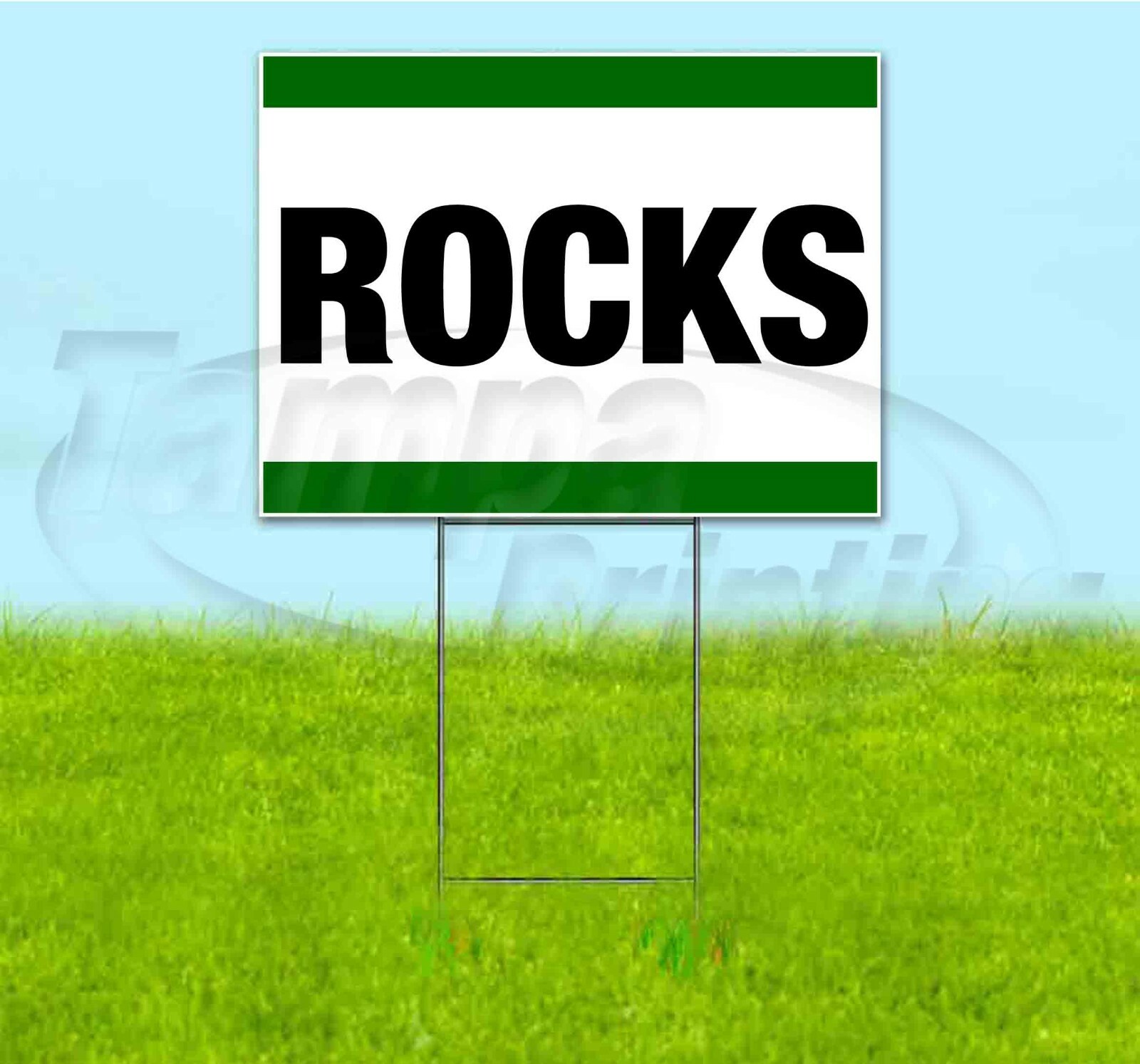 ROCKS 18×24 Yard Sign WITH STAKE Corrugated Bandit USA BUSINESS SALE LANDSCAPING
