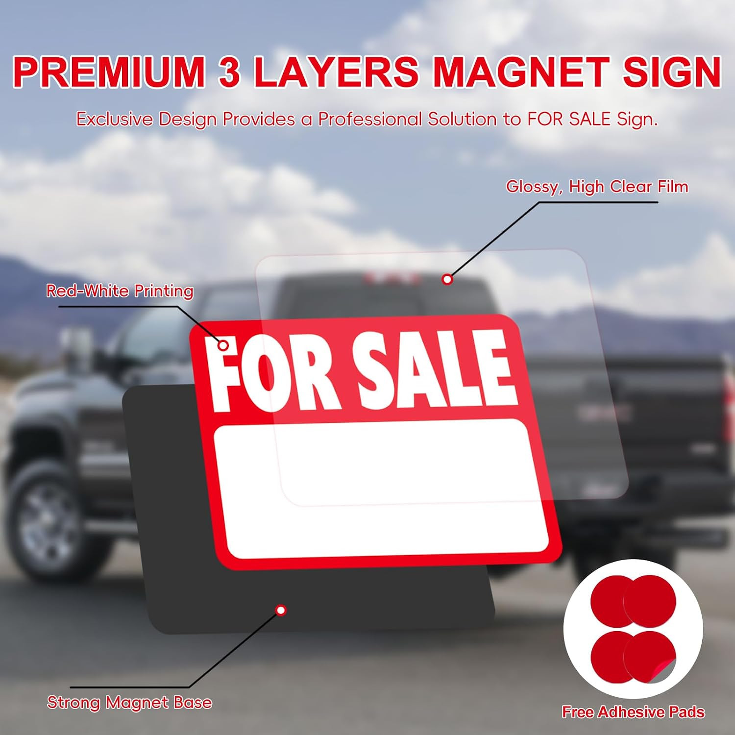 1 Pack Magnetic for Sale Sign Car, for Sale Signs for Vehicles | Reusable Dry Er