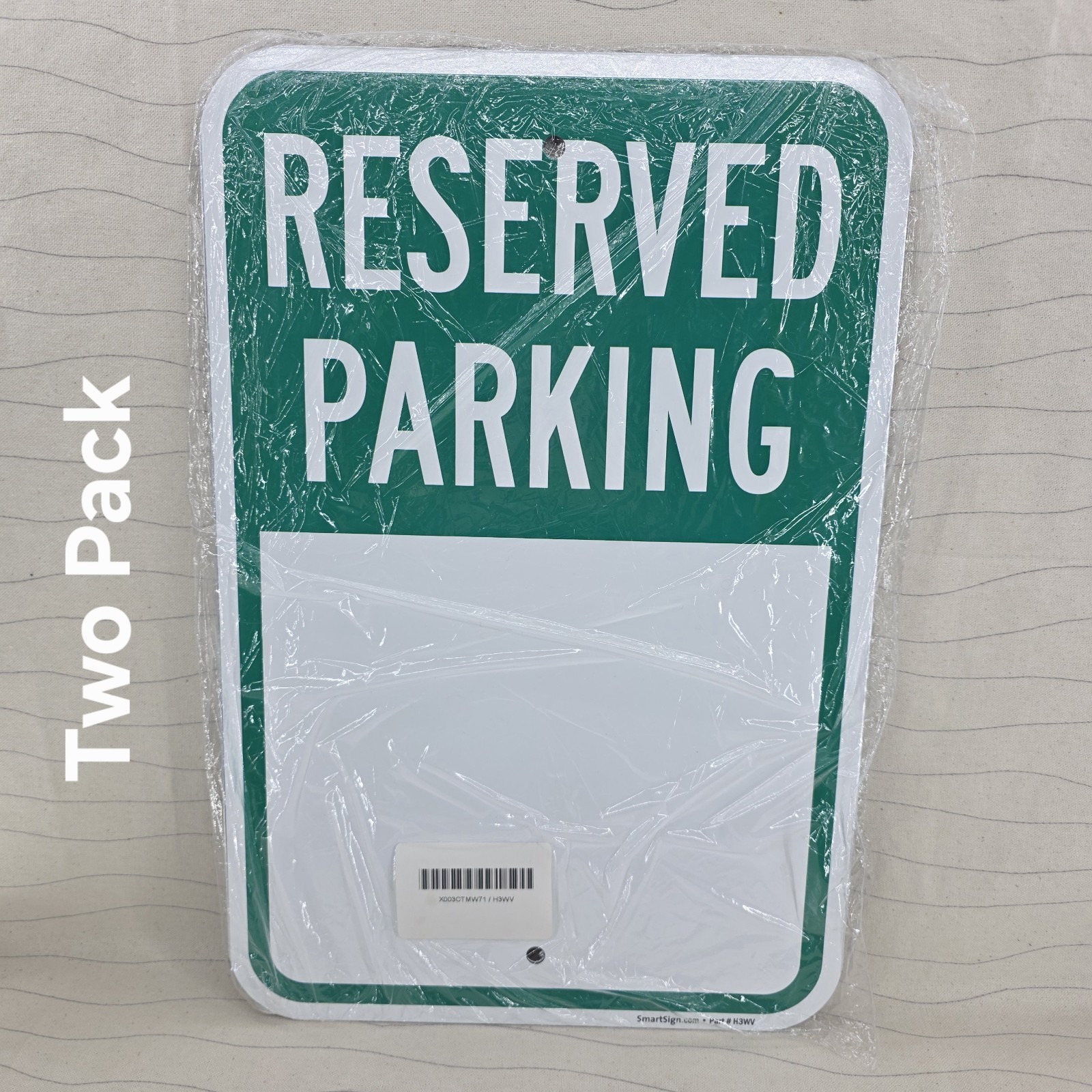 (QTY 2) SmartSign Blank Reserved Parking Write-On Sign Metal 12″ x 18″ NEW
