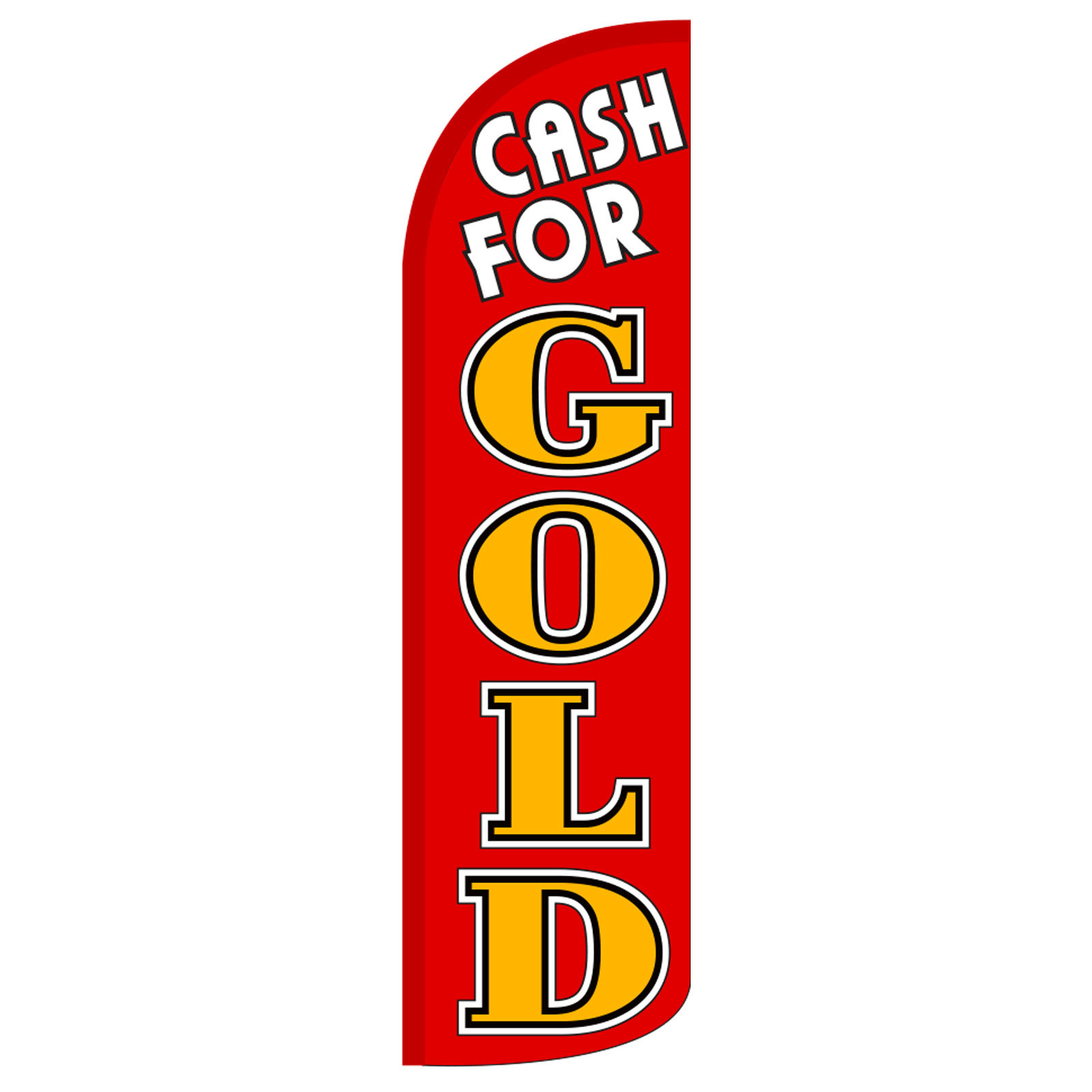 Cash For Gold Flag Flutter Feather Banner Swooper Extra Wide Windless