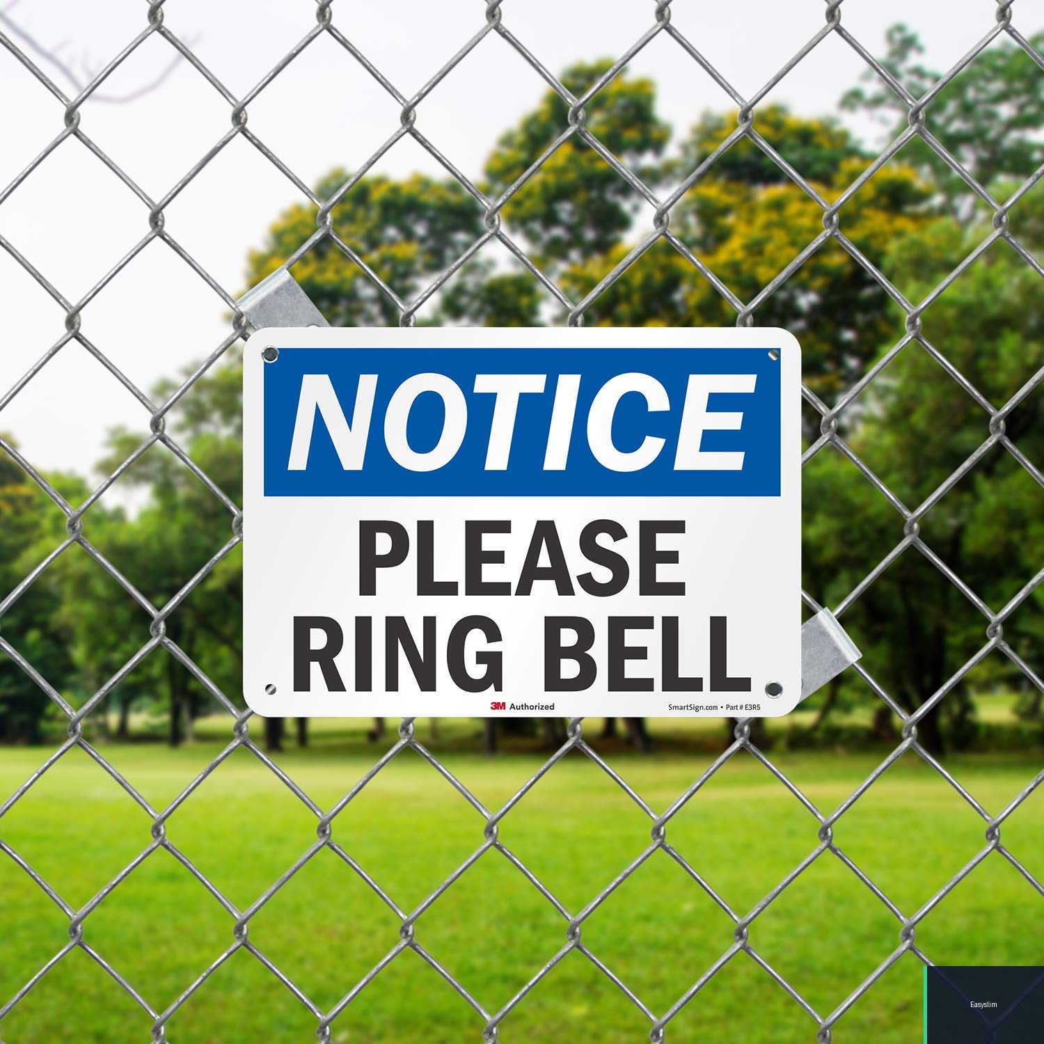 Notice Sign Please Ring Bell 7 x 10 in Reflective Aluminum Wall Mount