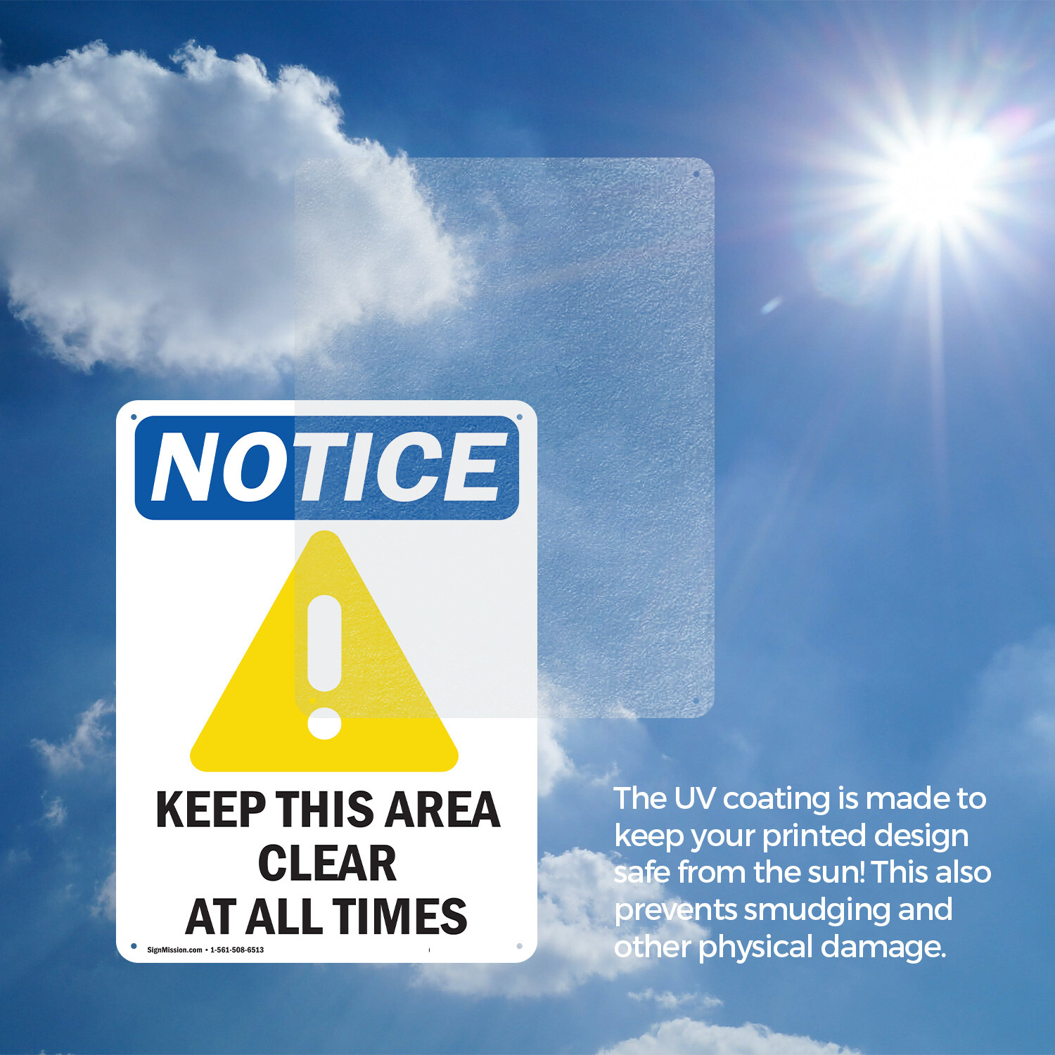 (2 Pack) Keep This Area Clear OSHA Notice Sign Decal Metal Plastic