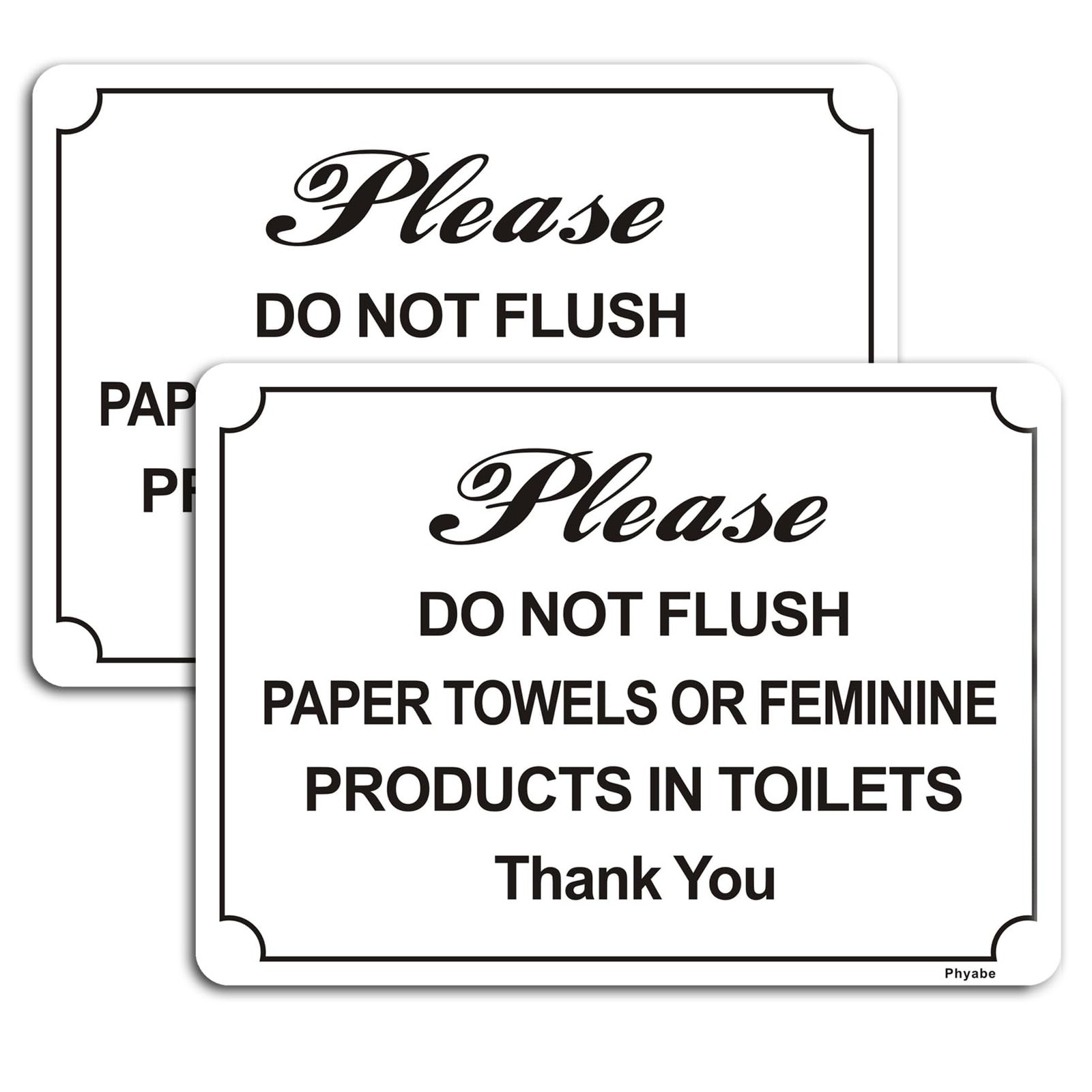 1 PC Do Not Flush Paper Towels In Toilets Sign 10×7 Thick Acrylic Adhesive