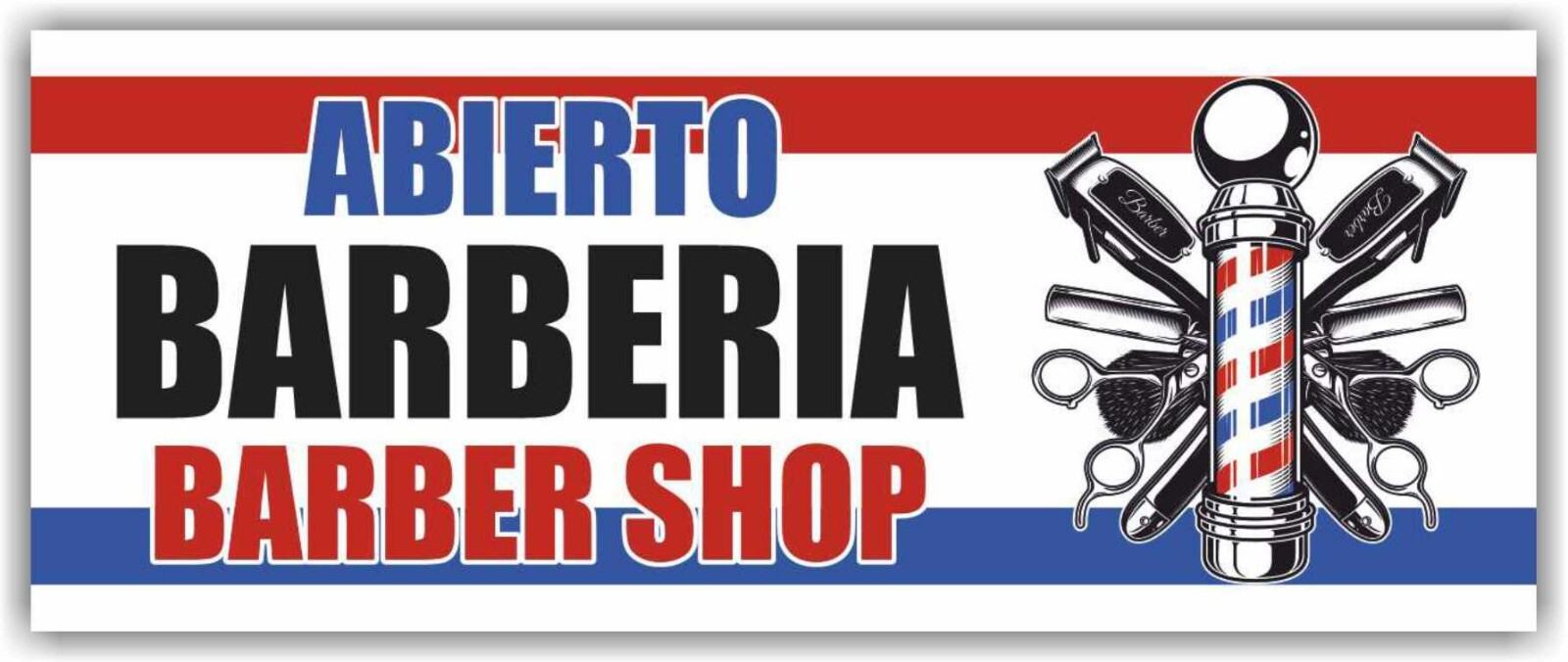 ABIERTO BARBERIA BARBER SHOP Advertising Banner Vinyl Mesh Sign Flag barber cut