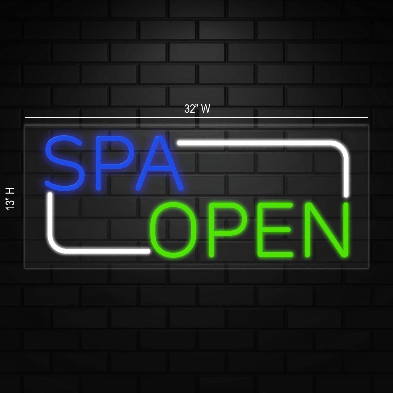 Spa Open Sign for Business Displays | LED Flex Neon | 32″W x 13″H x 1″D