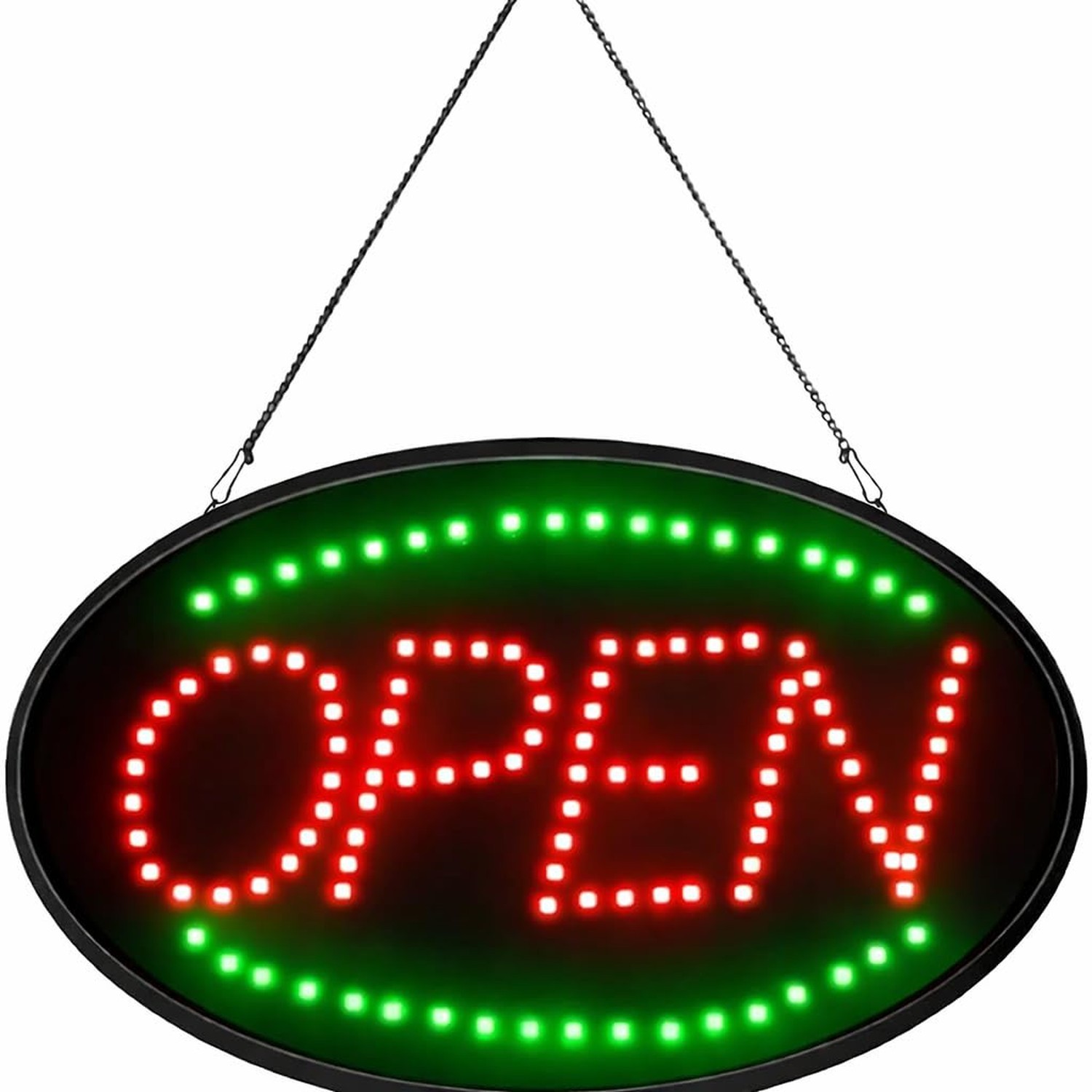 Jumbo 24″ x 13″ LED Neon Sign with Motion – “OPEN” (Red/Blue) B30 (Jumbo Gree…