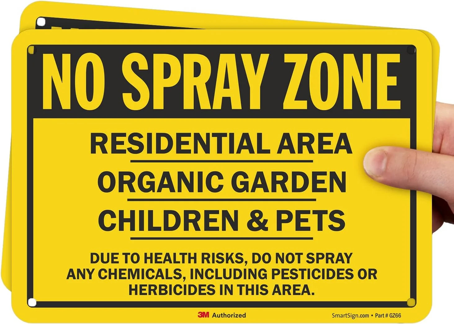 SmartSign (Pack of 2) 7 x 10 inch “No Spray Zone – Residential Area, Children &