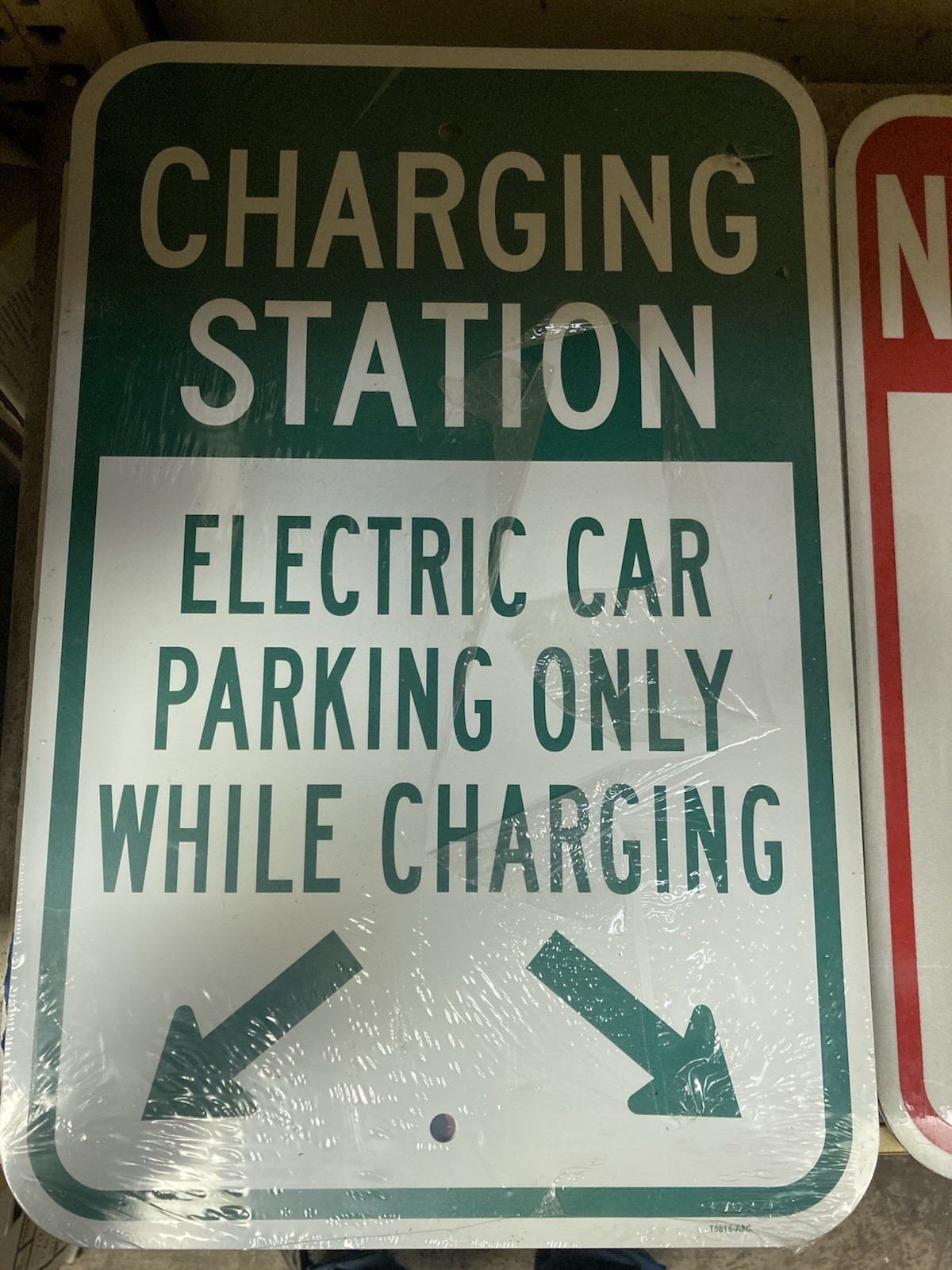 Qty 2 EV parking signs ELECTRIC CAR PARKING ONLY WHILE CHARGING – Open Box