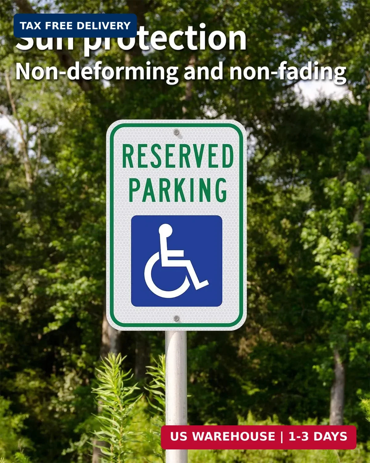 Handicap Parking Sign – 18 x 12 Inch Aluminum With ADA Accessibility Symbol, Res