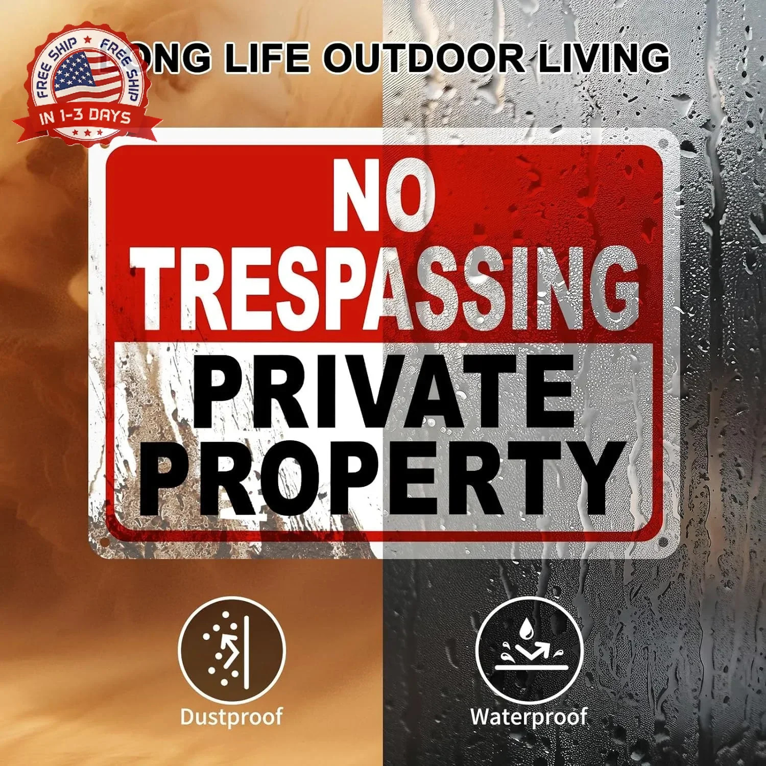 4 Pack Large No Trespassing Signs Private Property – 14×10 Inch 40 Mil Heavy Dut