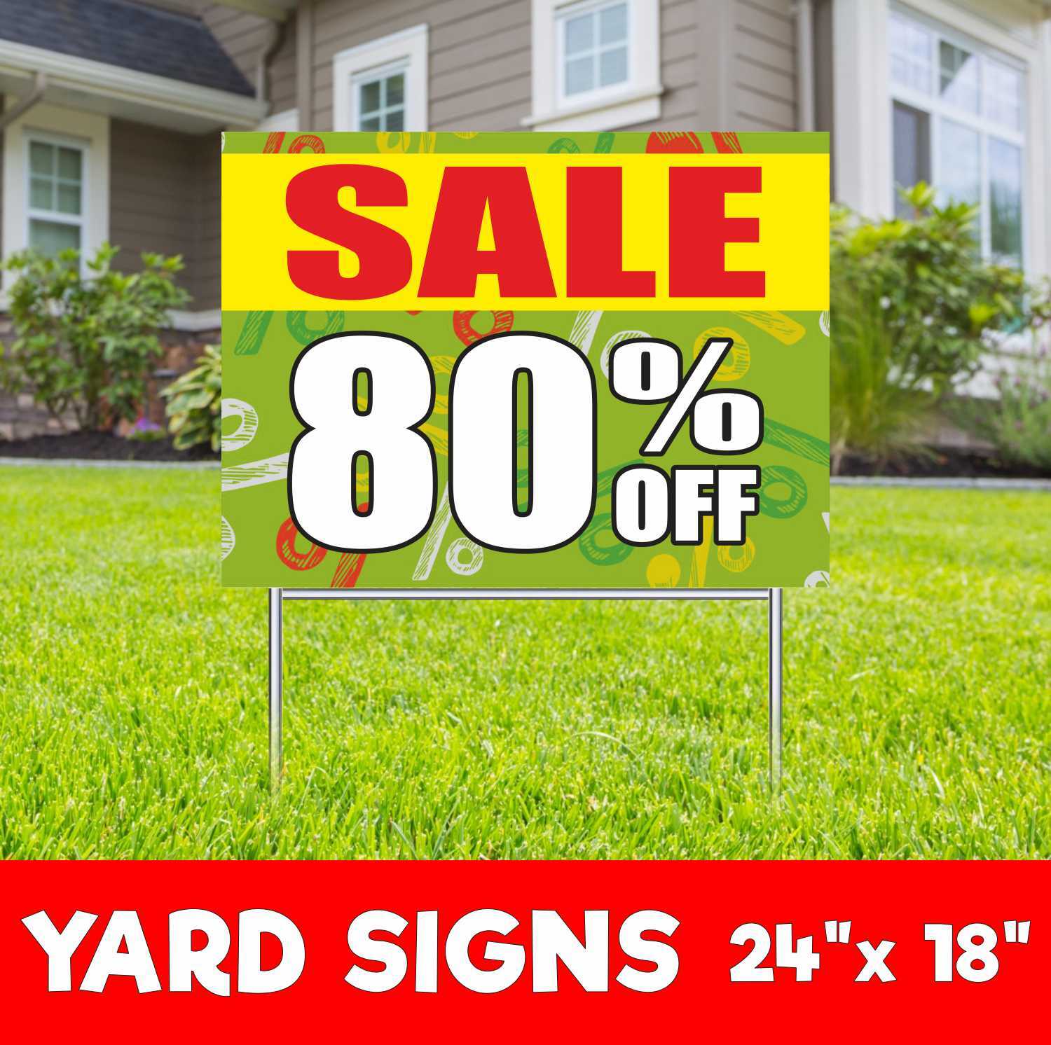 SALE 80% OFF Yard Sign Corrugate Plastic with H-Stakes Lawn Sign Discount Save