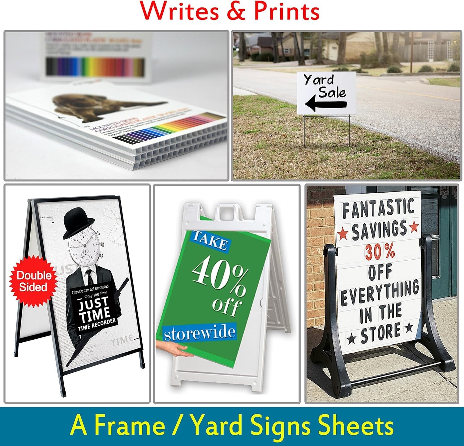 Corrugated Plastic A-Frame Sign Replacement – Pack of 2