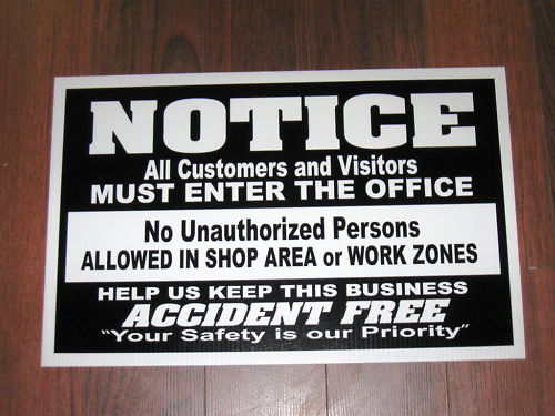 General Business Sign: Visitors Must Enter Office