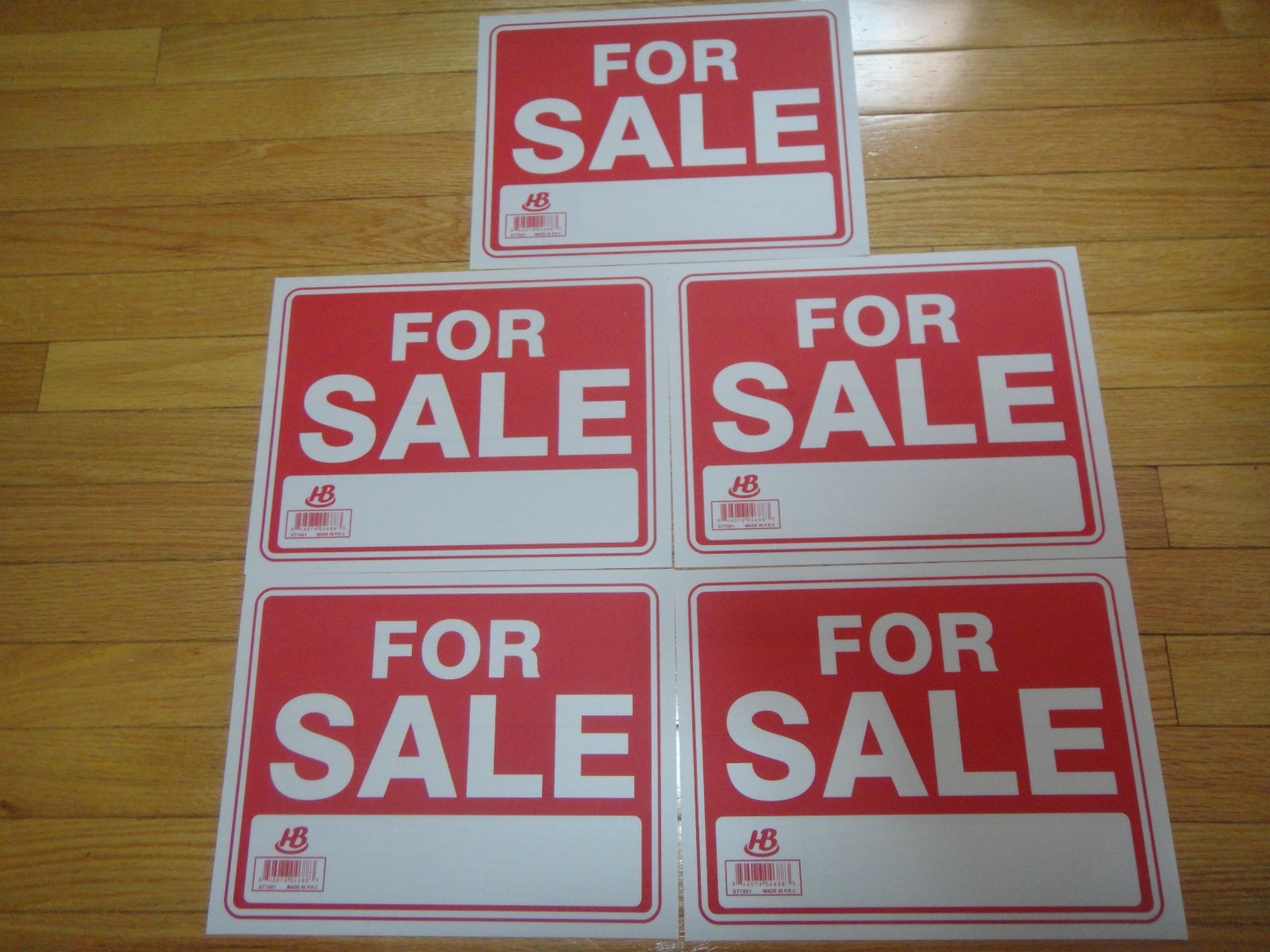 5X- Red & White Flexible Plastic “FOR SALE” Sign 9 x 12 Inch US Seller