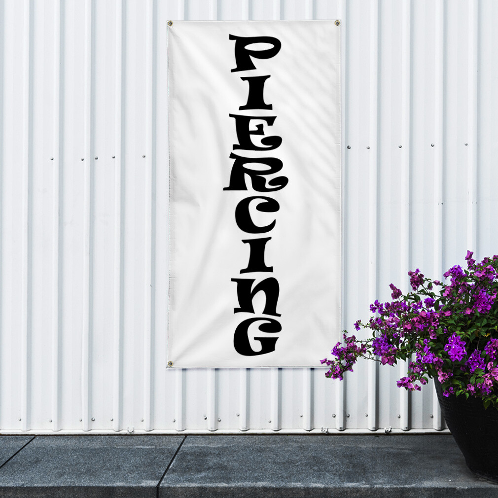 Vertical Vinyl Banner Multiple Sizes Piercing Business Business Outdoor