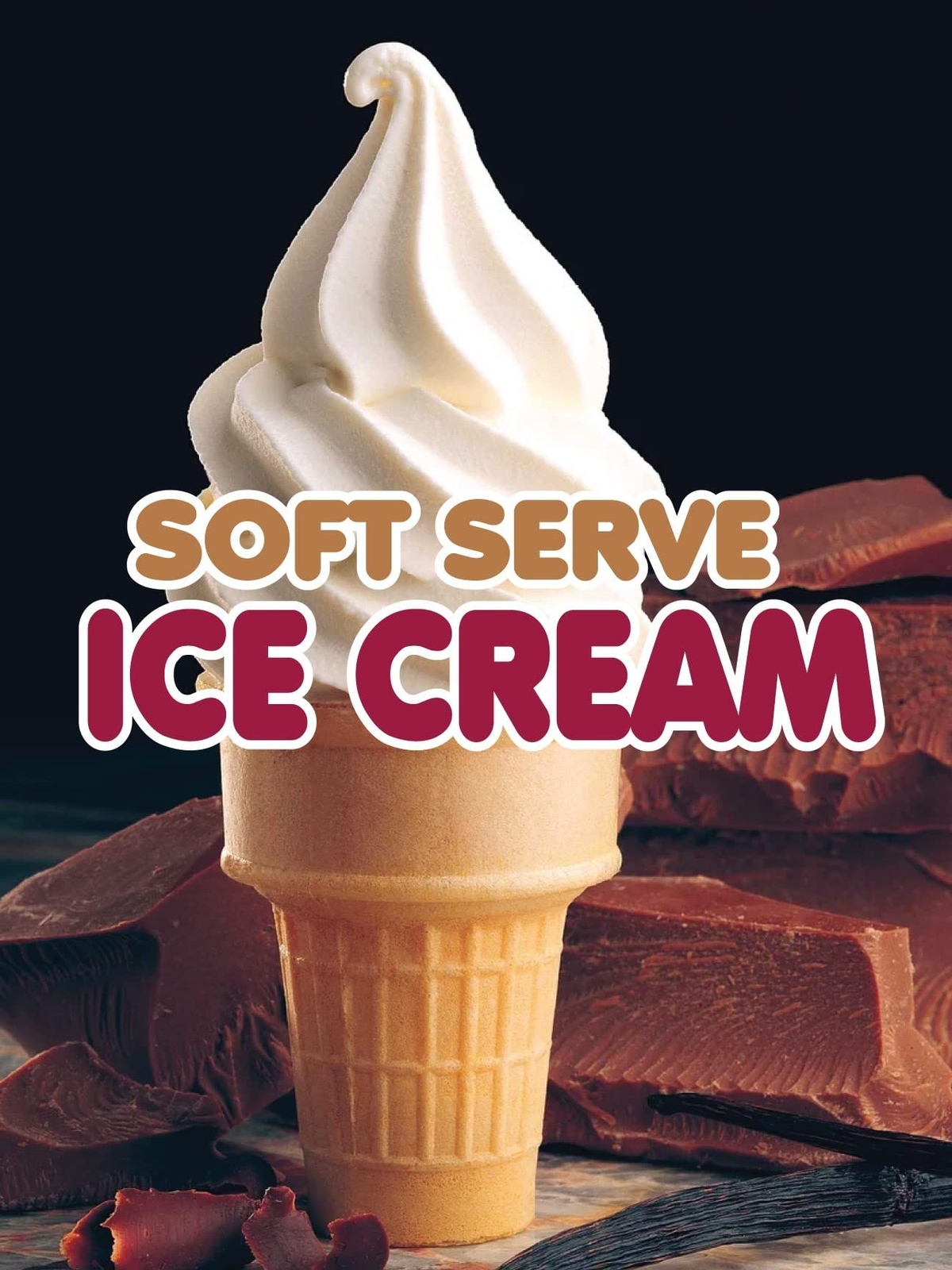Soft Serve Ice Cream | Retail Window Display Sign | 18″W x 24″H