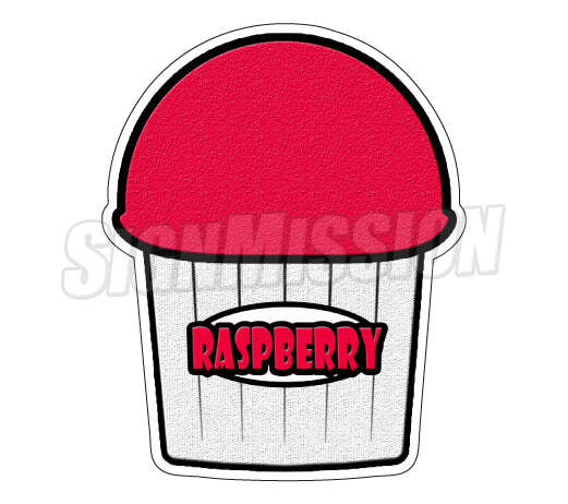 RASPBERRY FLAVOR Italian Ice Die-Cut Decal shaved ice sign cart sticker