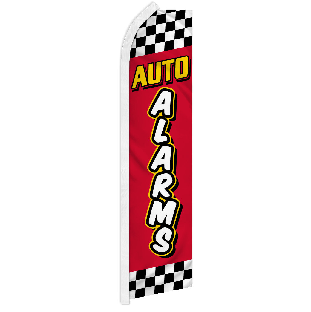 Auto Alarms Swooper Feather Advertising Flag Car Accessories Red Checkered