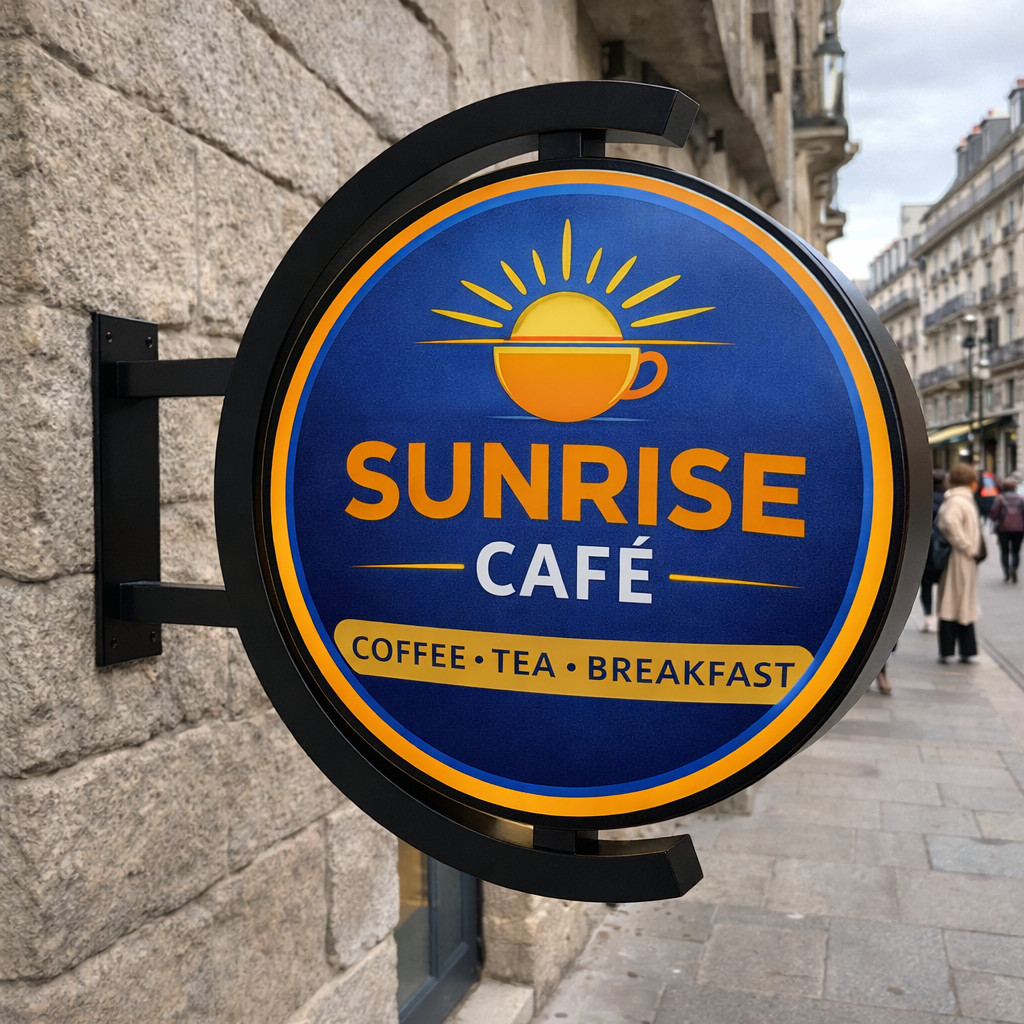 illuminated round sign