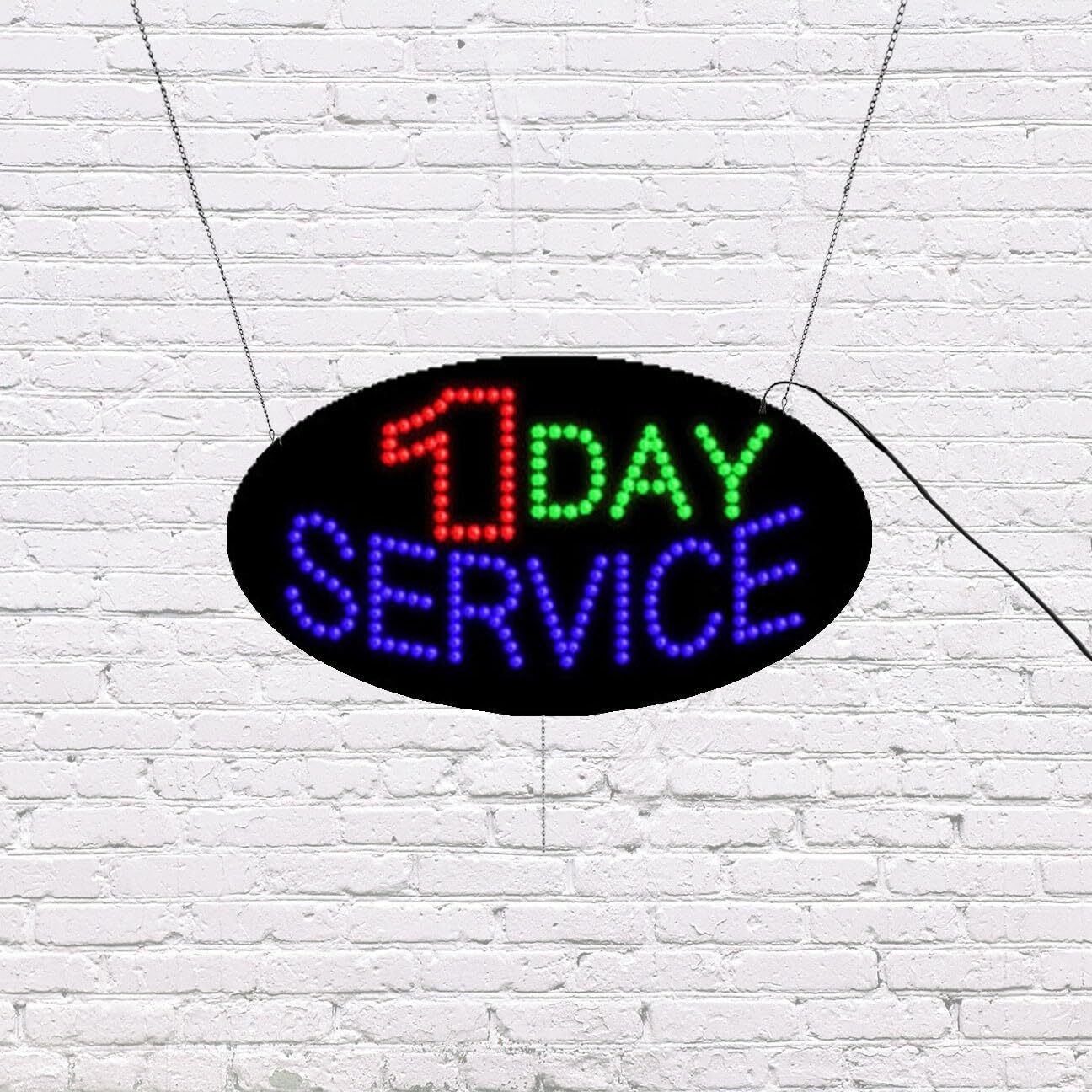LED 1 Day Service | Light-up Sign | 15″H x 27″W x 2″D