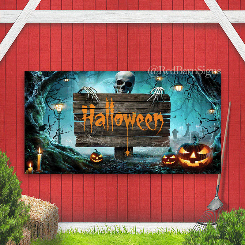 Garage Door Banner, Merry Halloween Theme, Garage Door Halloween Banner