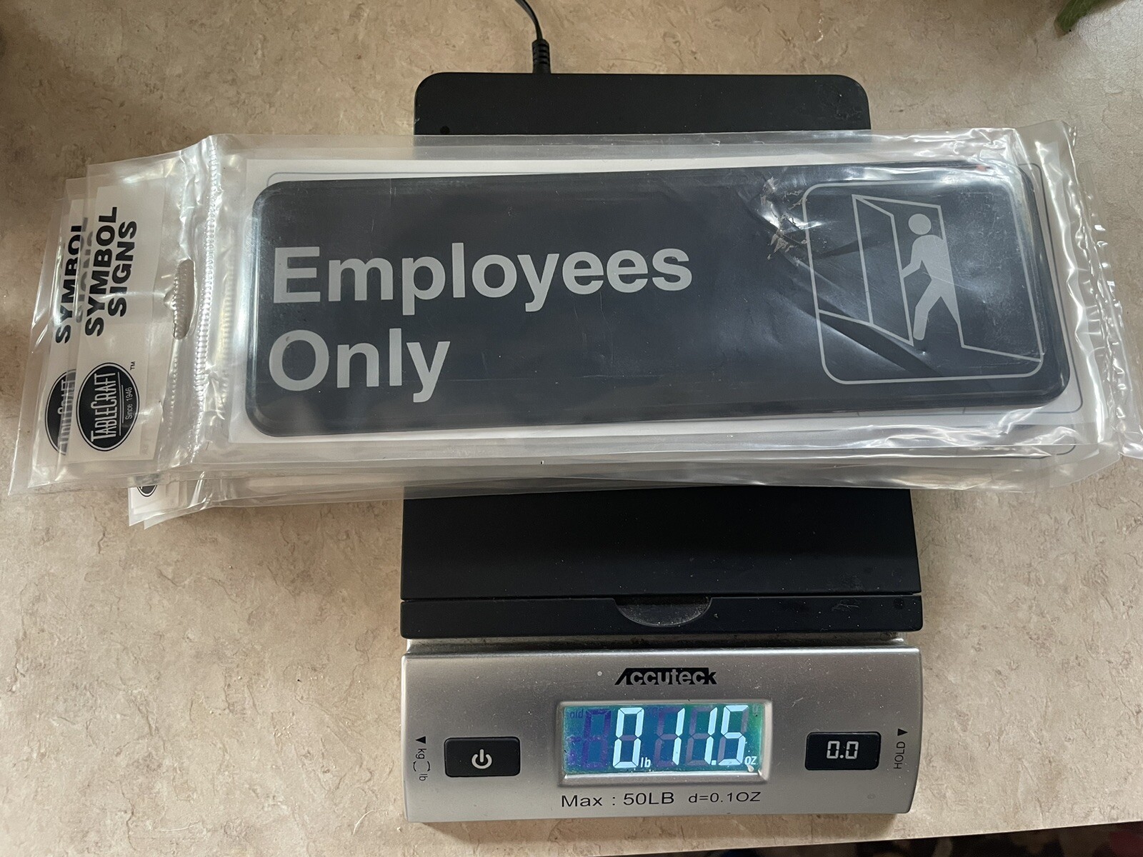 LOT of 7 ‘Employees Only’ Signs 3”x9” NOS Tablecraft Products (Malaysia)
