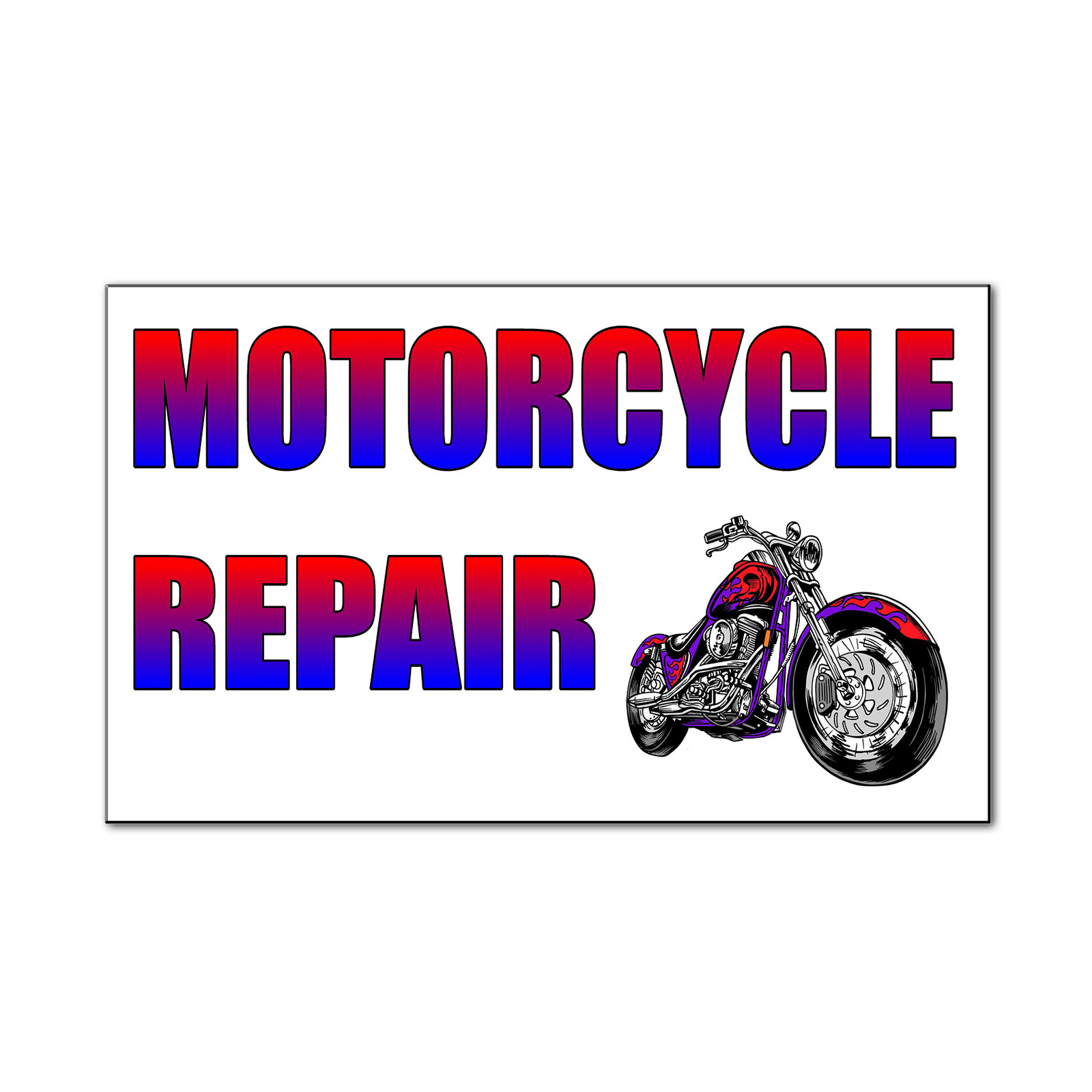 Motorcycle Repair With Motorcycle Icon Style 2 Car Door Magnet Sign-QTY 2