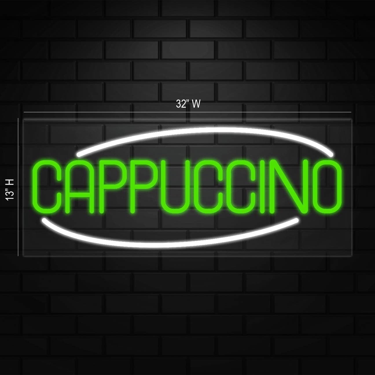 Cappuccino Sign for Business Displays | LED Flex Neon | 32″W x 13″H x 1″D