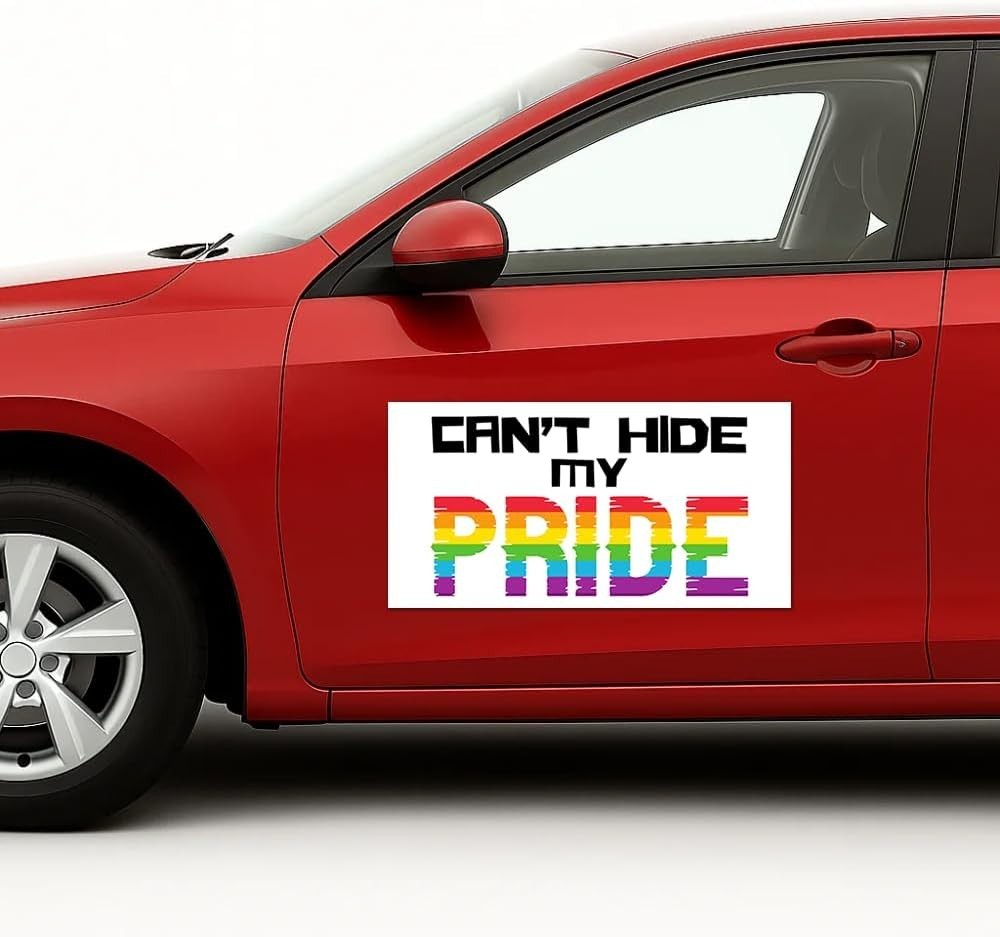 Car Magnetic Sheets LGBTQ+ Pride Signs 2 Pcs Reusable Magnet for Vehicle Sticker