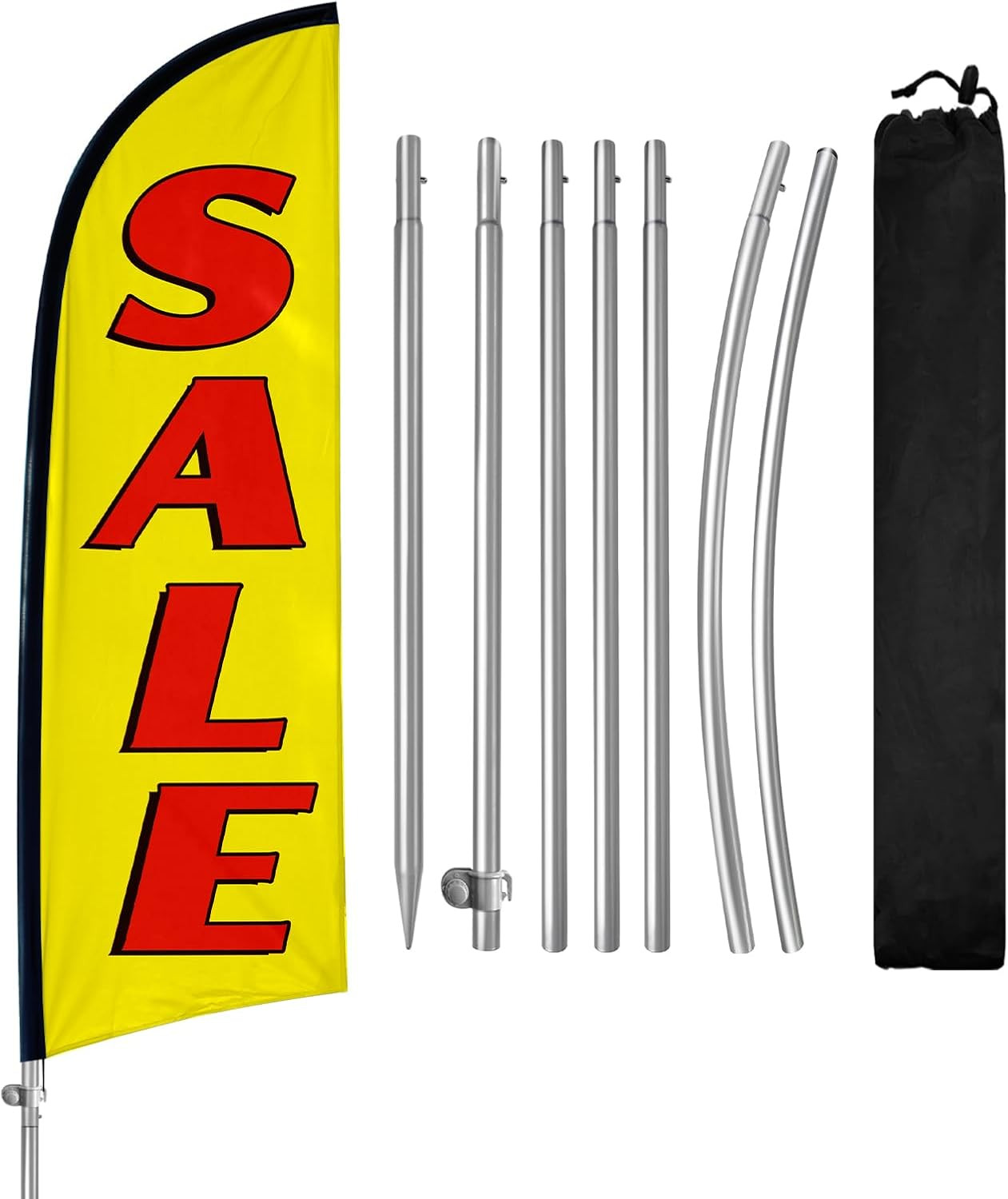 Sale Signs for Outside, 8FT Sale Swooper Flag, Eye Catching Yard Sale Flag with