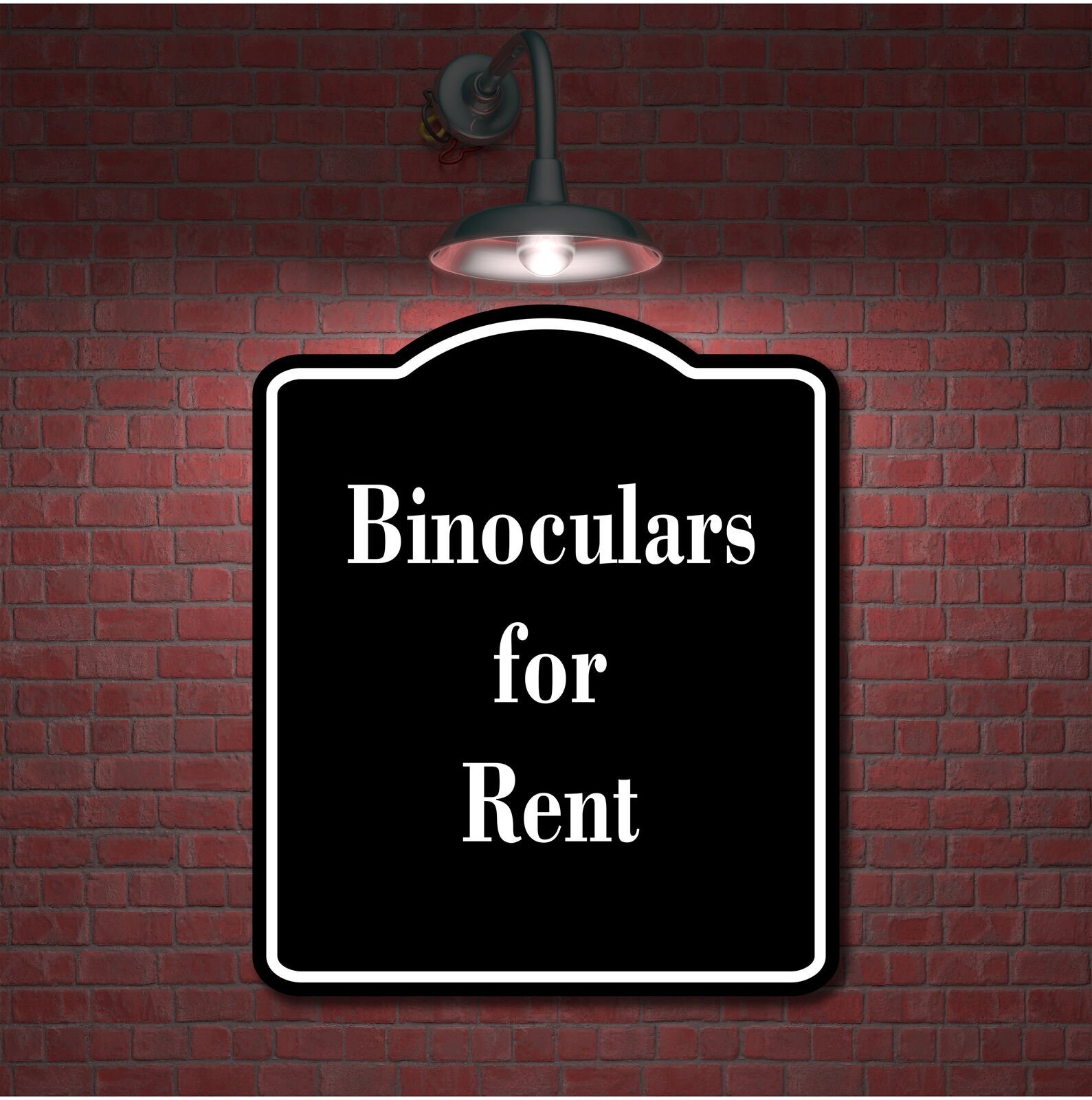 Binoculars for Rent BLACK Aluminum Composite Sign