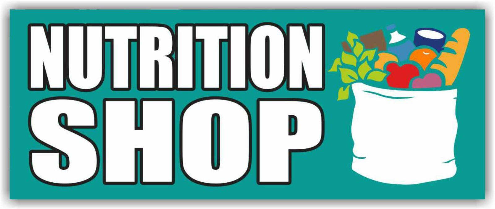 NUTRITION SHOP Advertising Banner Vinyl Mesh Sign food market farm bar stand