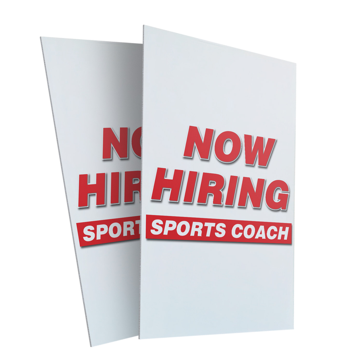 Now Hiring Sports Coach 24″ x 36″ 2 Pack Of Store Sign Plastic Or Decal